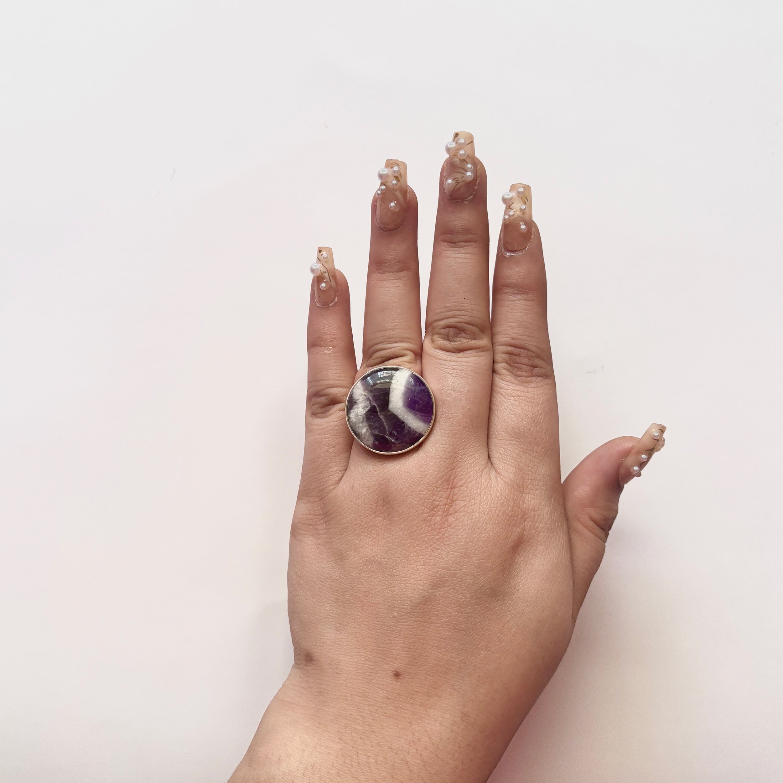 Amethyst Lace Agate Ring-(ALA-2-1)