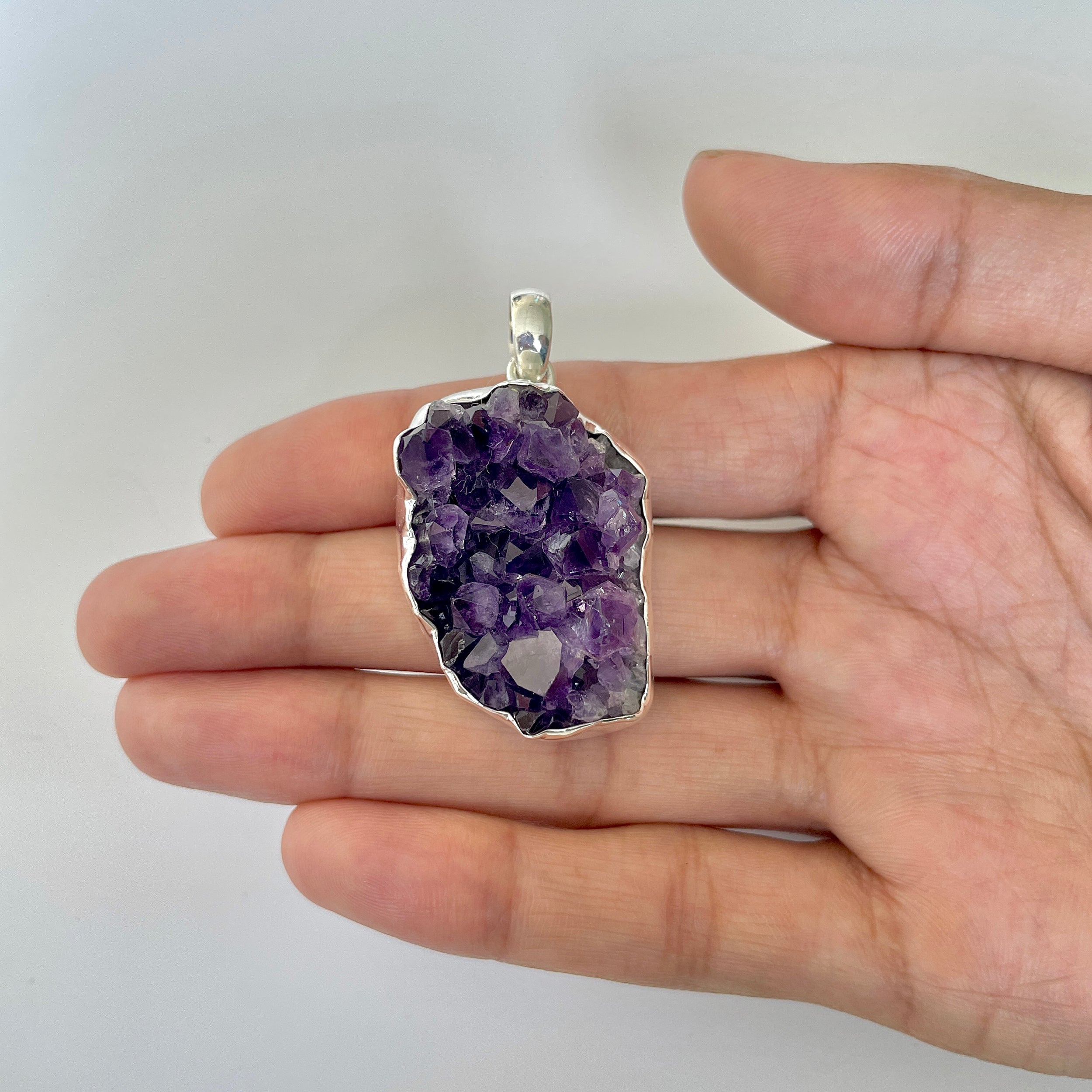 Amethyst Druzy Pendant-(AMD-1-1)