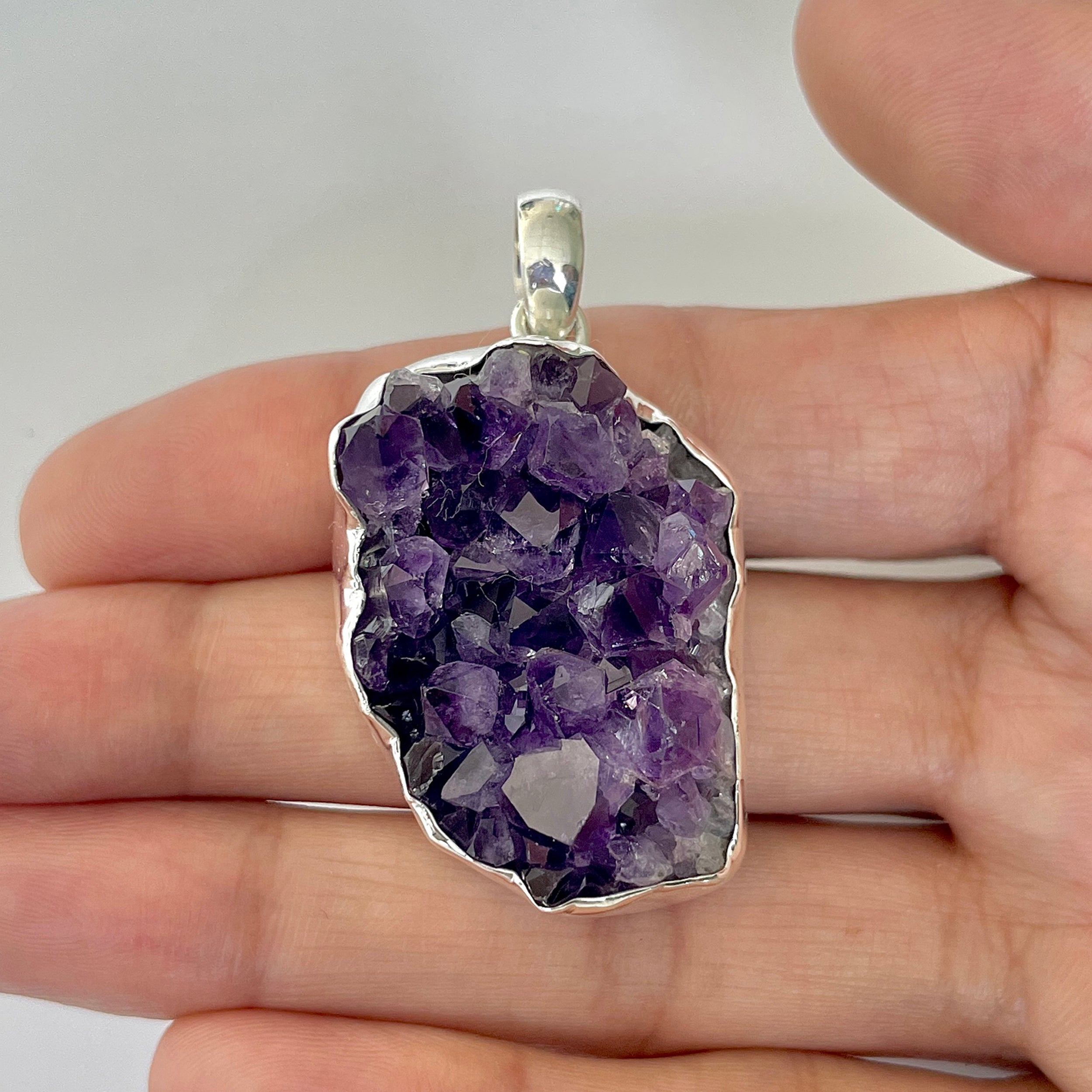 Amethyst Druzy Pendant-(AMD-1-1)