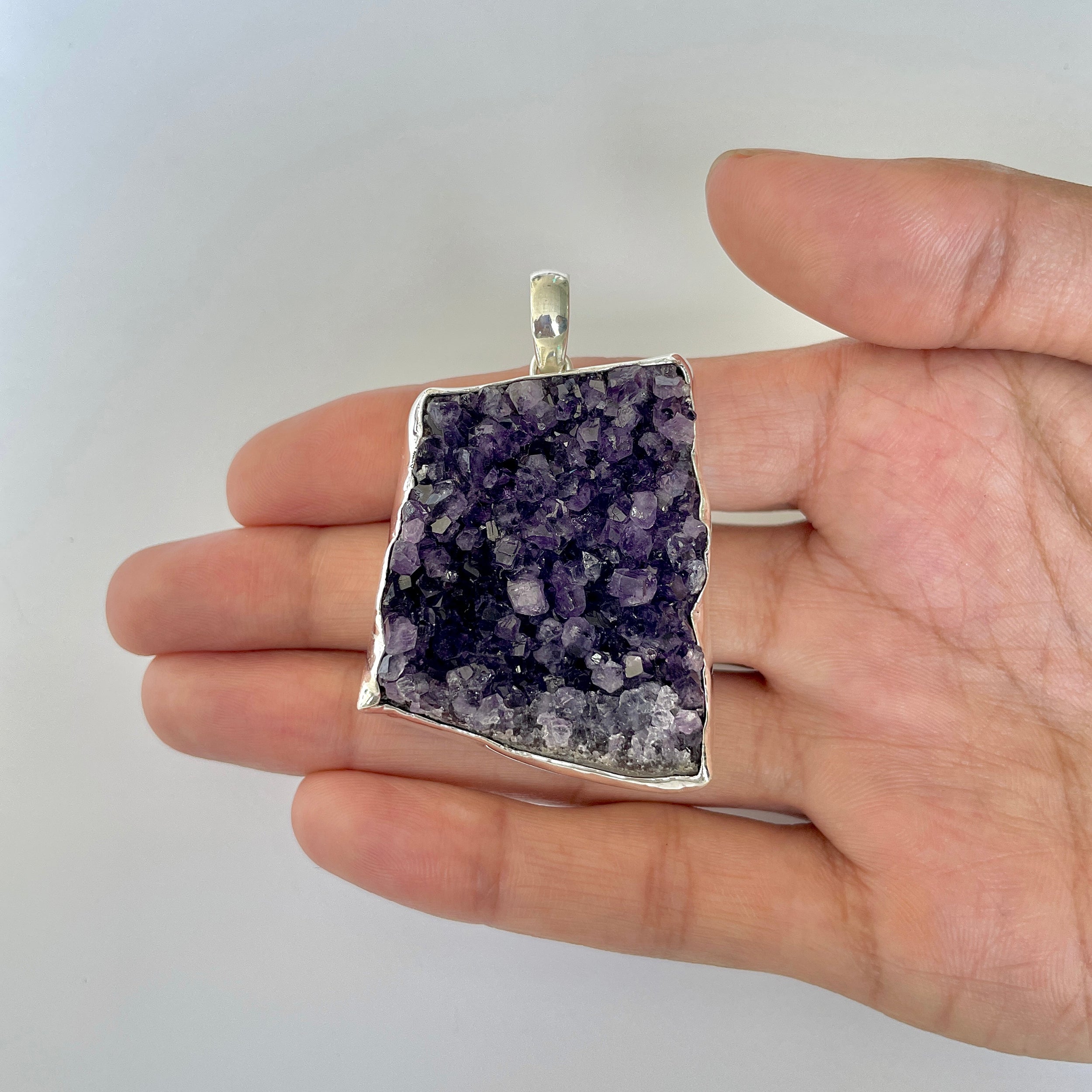 Amethyst Druzy Pendant-(AMD-1-11)