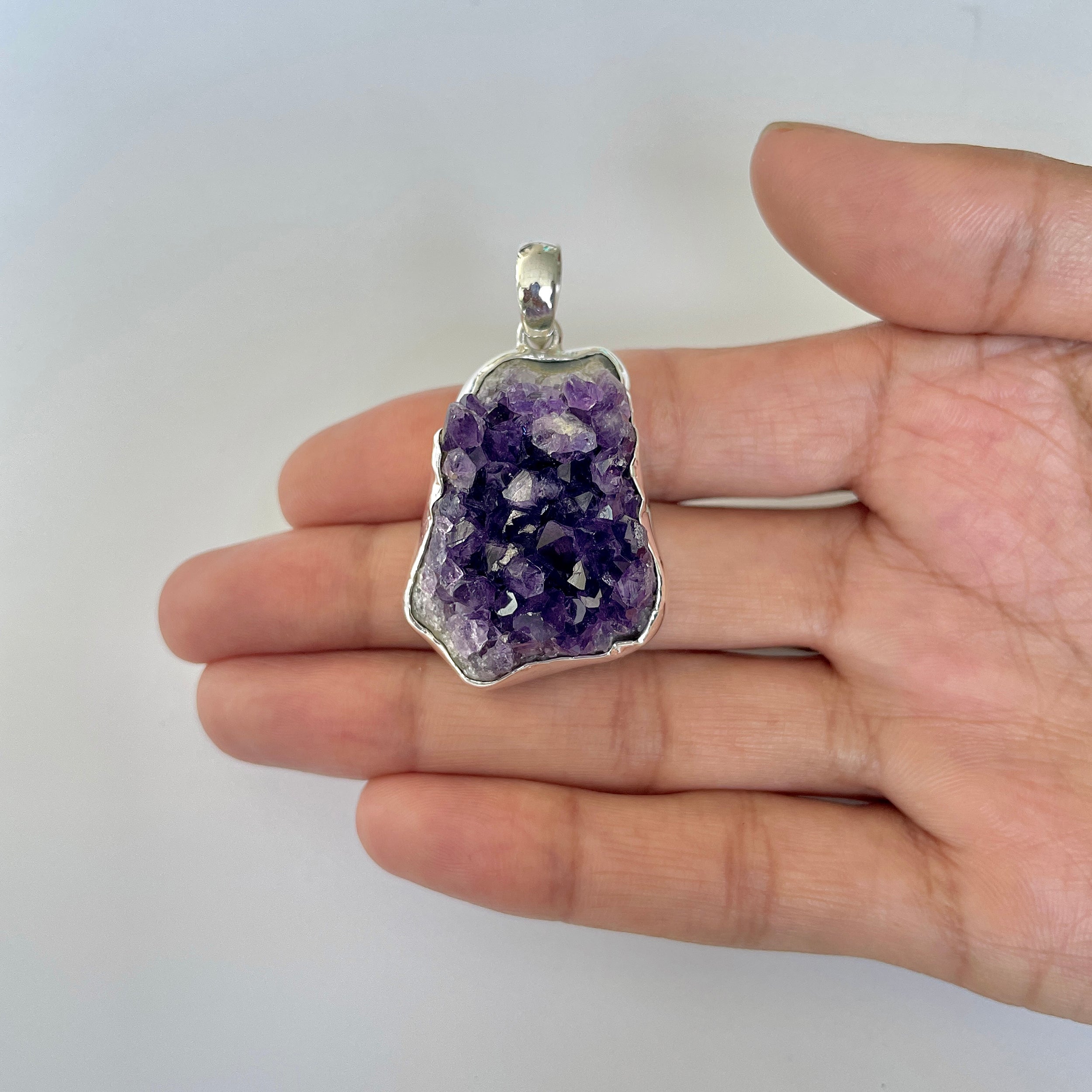 Amethyst Druzy Pendant-(AMD-1-12)