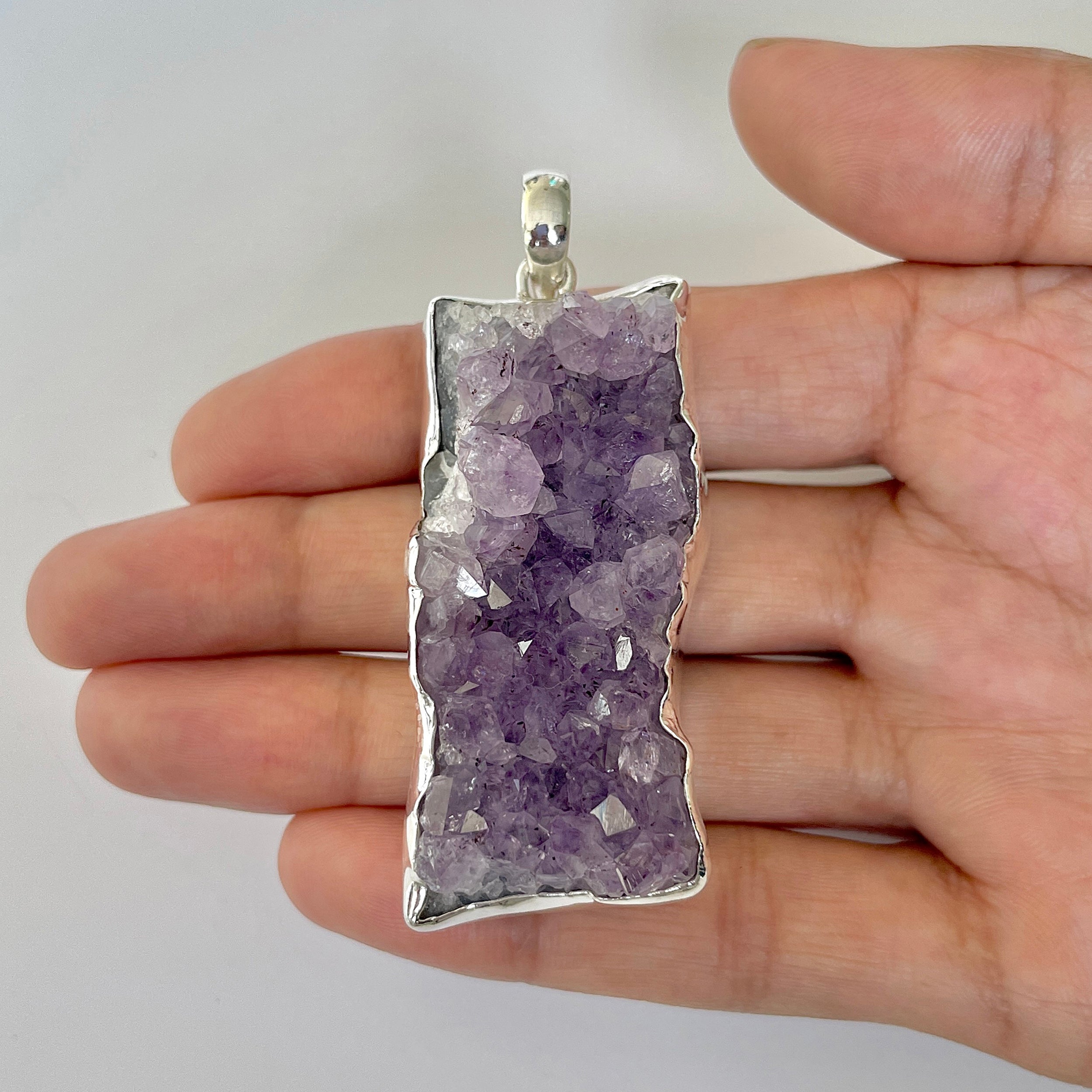 Amethyst Druzy Pendant-(AMD-1-2)