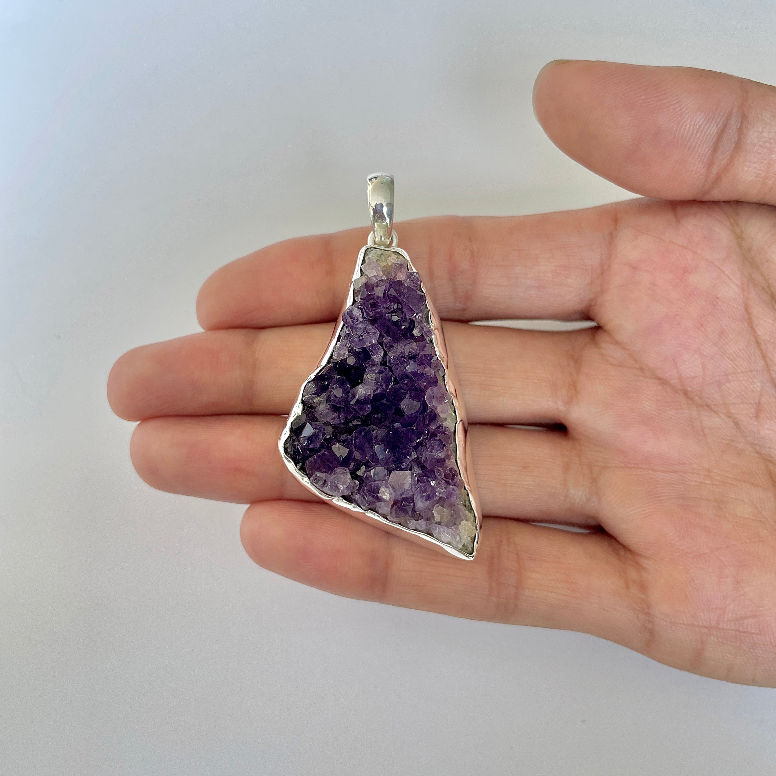 Amethyst Druzy Pendant-(AMD-1-4)