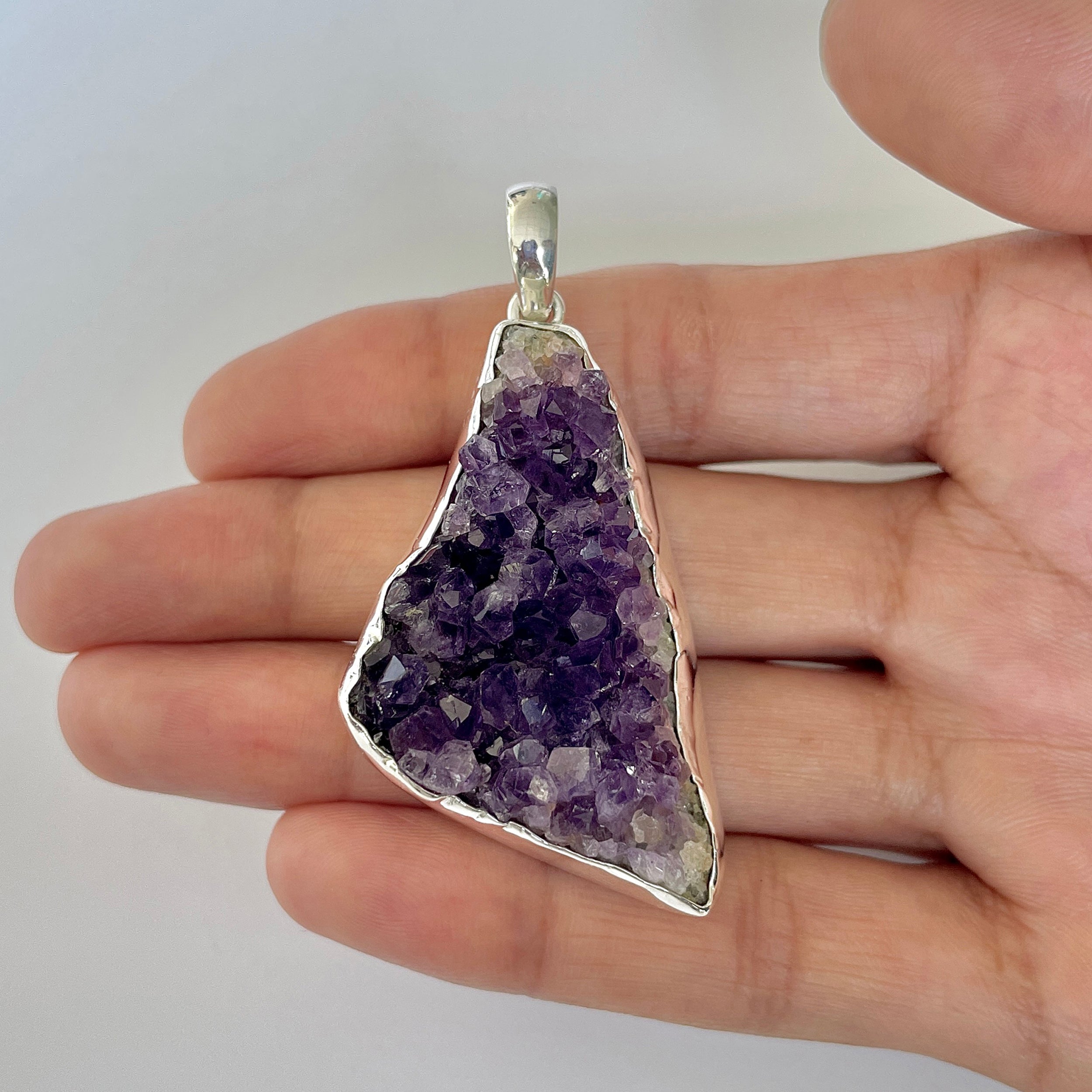 Amethyst Druzy Pendant-(AMD-1-4)