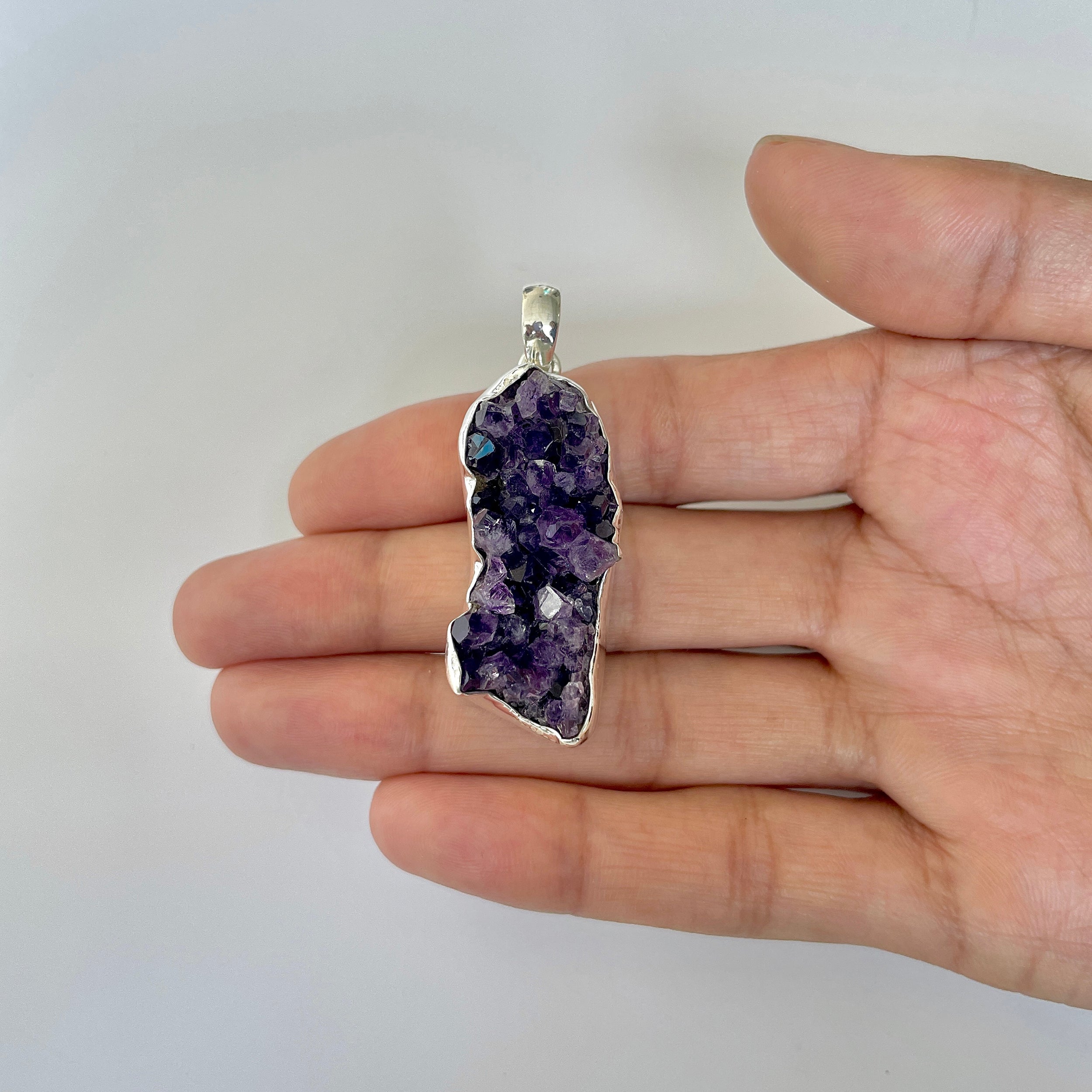 Amethyst Druzy Pendant-(AMD-1-5)