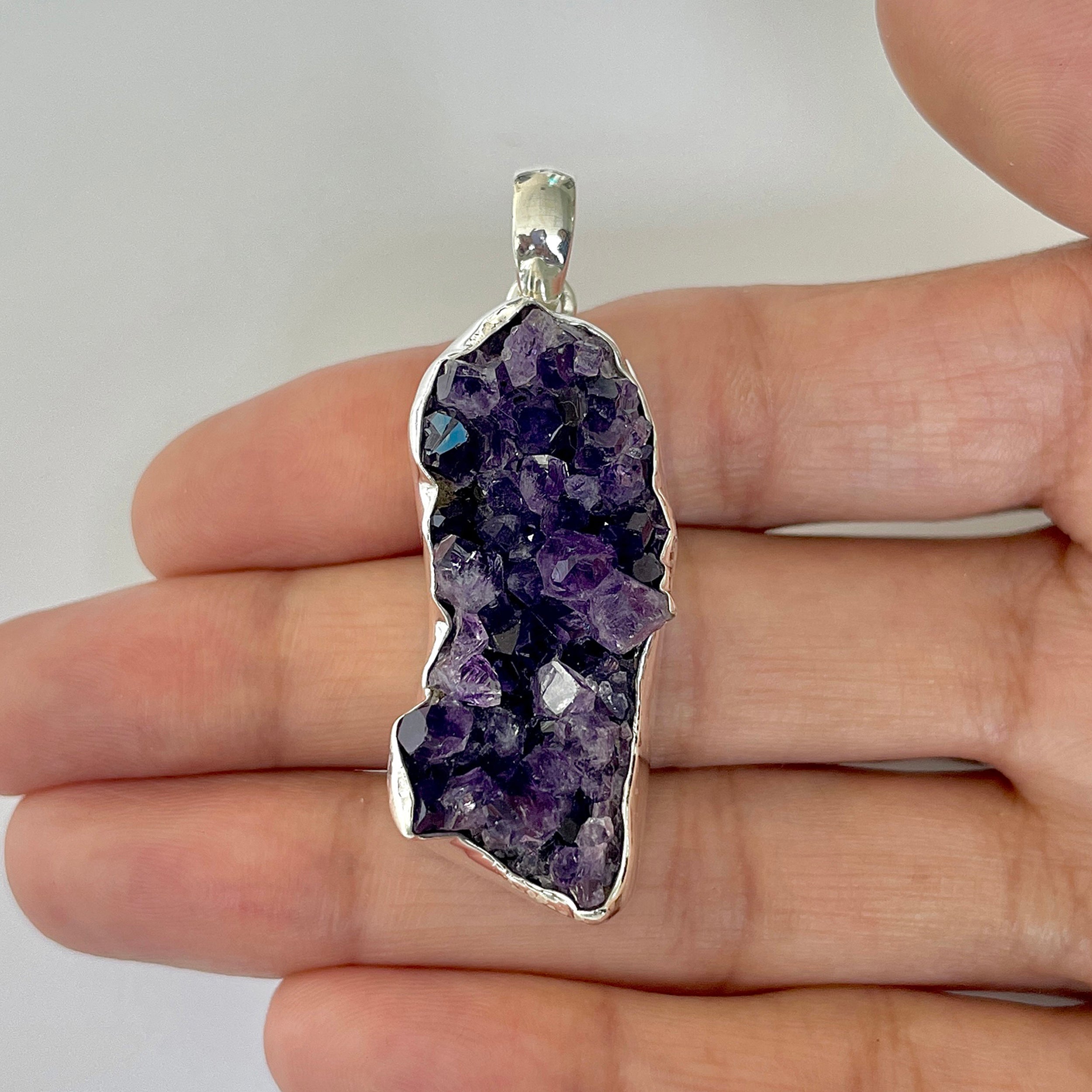 Amethyst Druzy Pendant-(AMD-1-5)