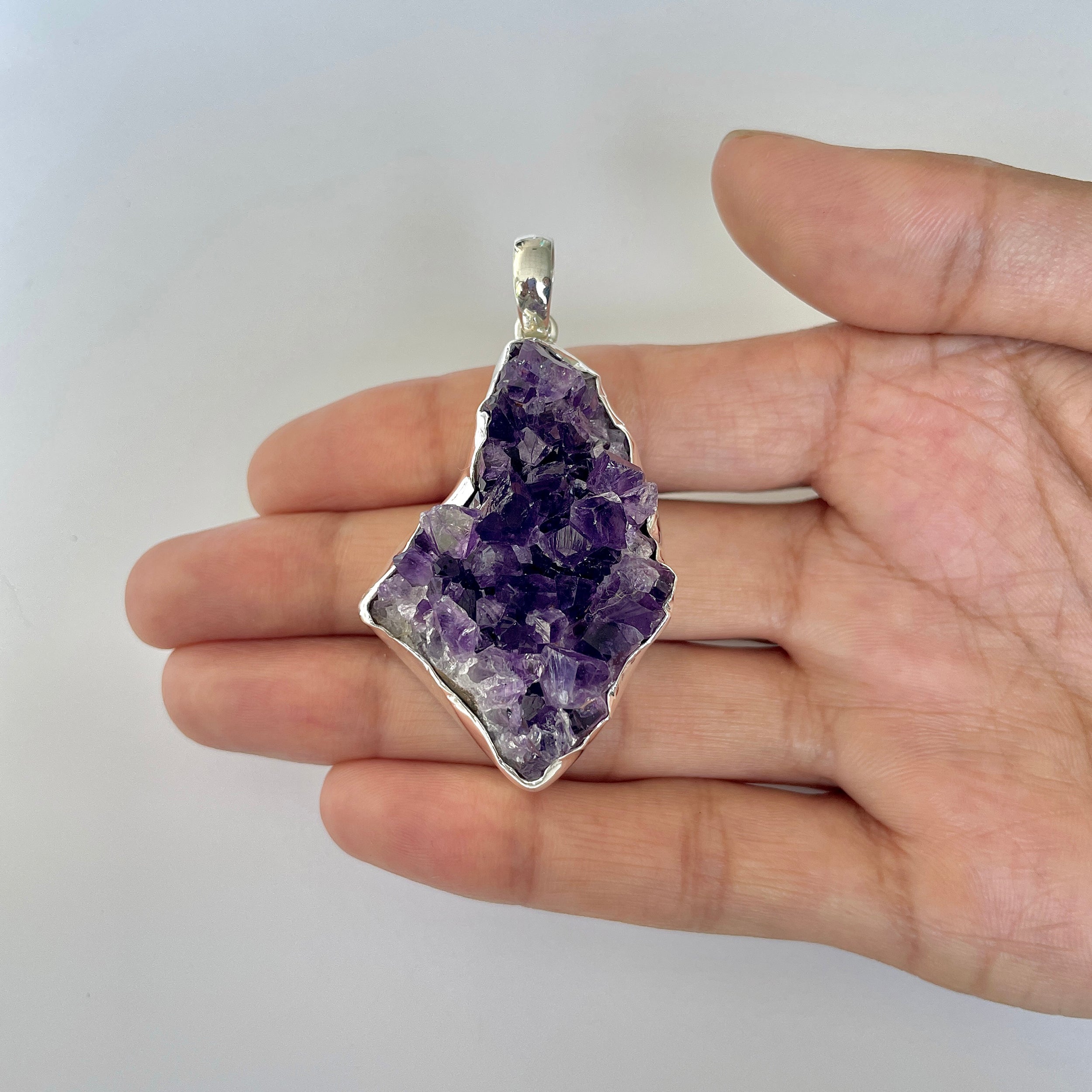 Amethyst Druzy Pendant-(AMD-1-6)
