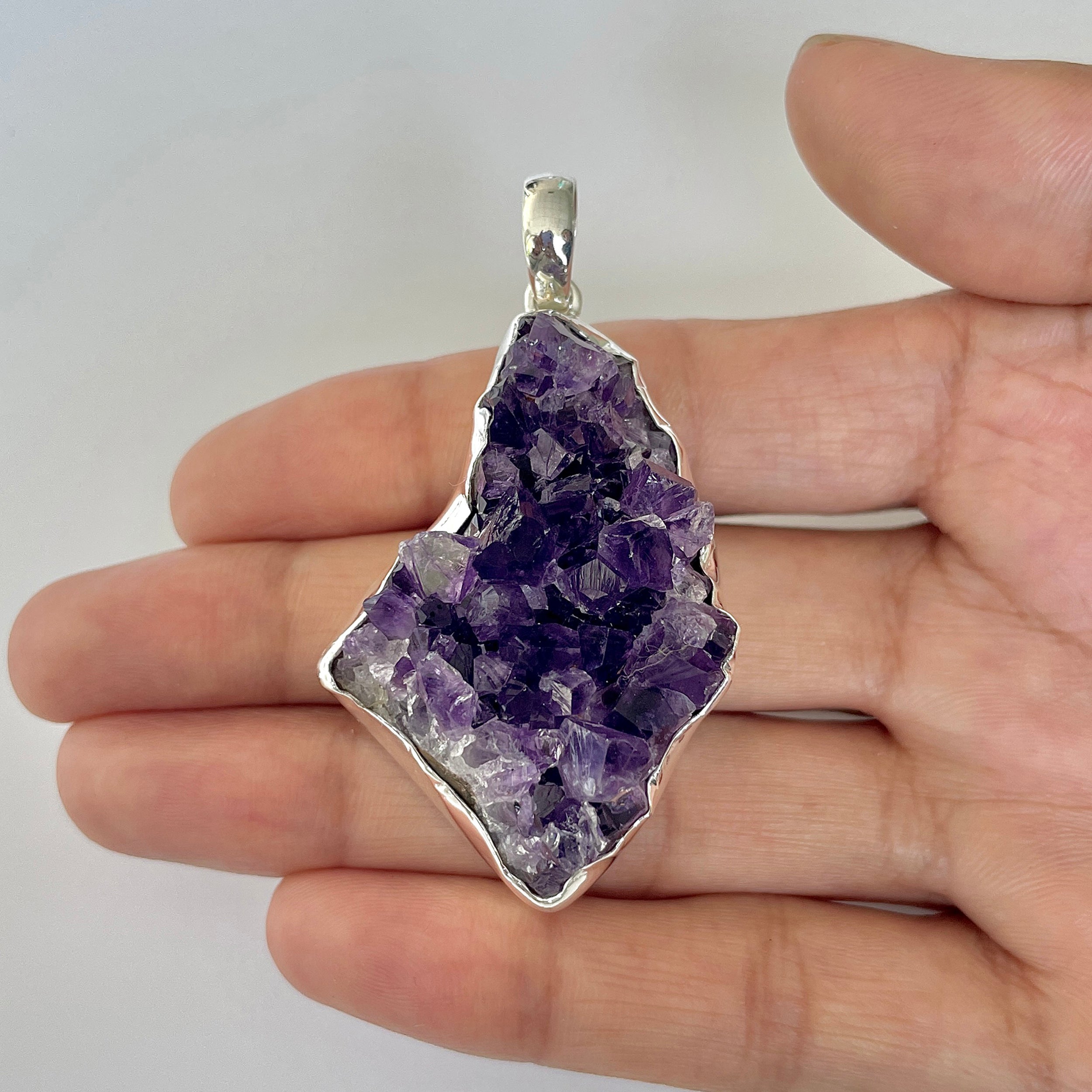 Amethyst Druzy Pendant-(AMD-1-6)