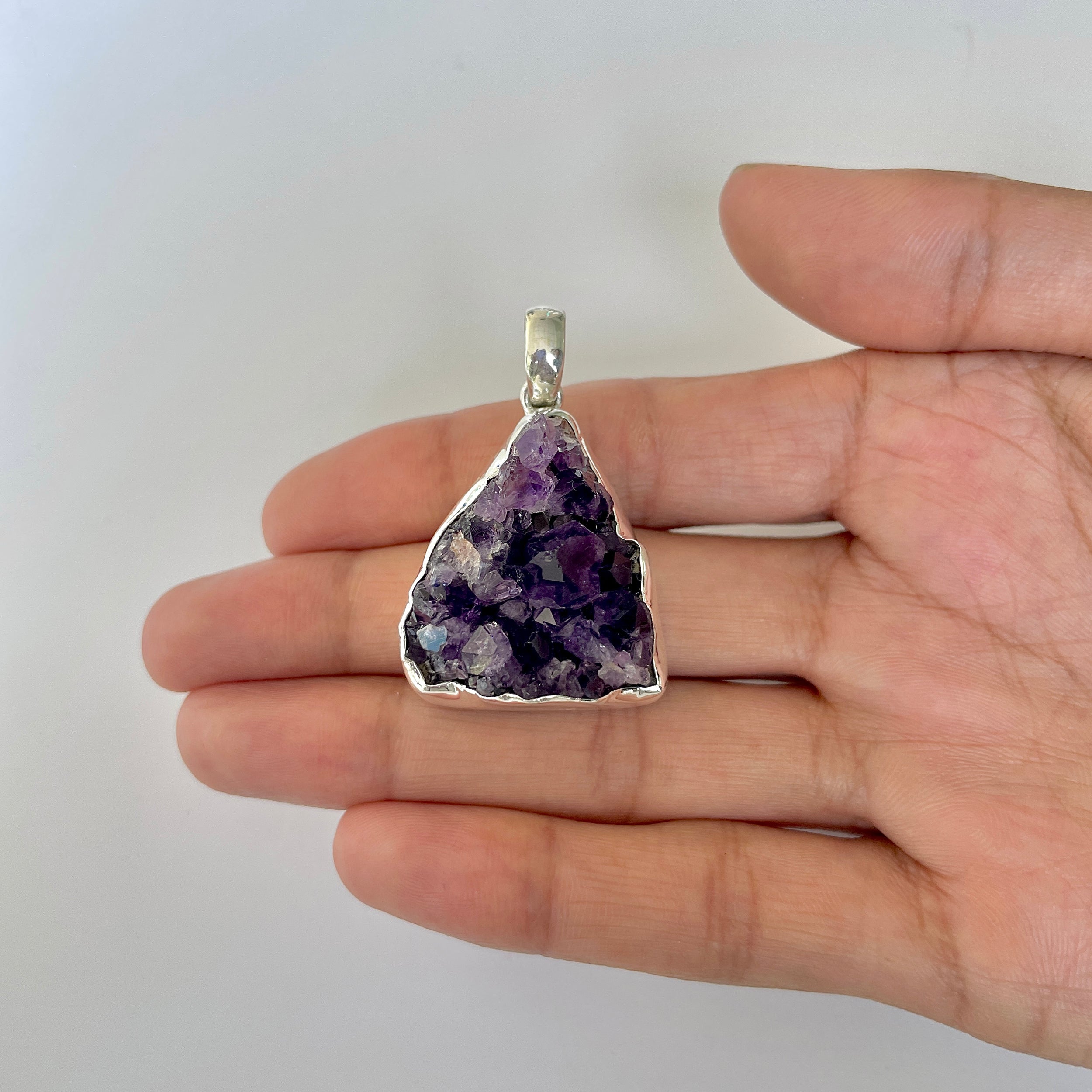 Amethyst Druzy Pendant-(AMD-1-8)