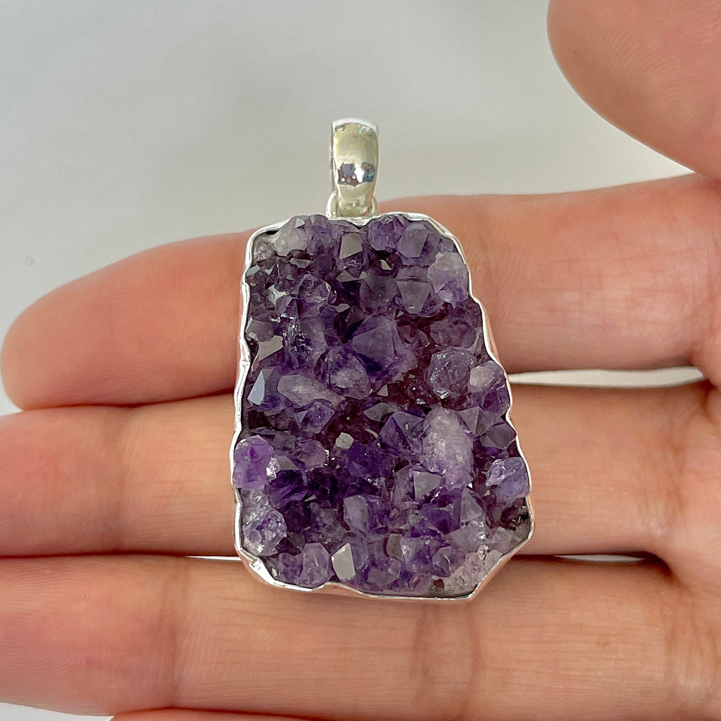 Amethyst Druzy Pendant-(AMD-1-9)