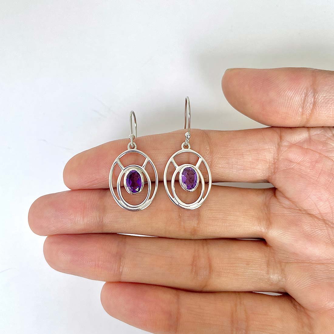 Amethyst Earring-(AMT-RDE-264)