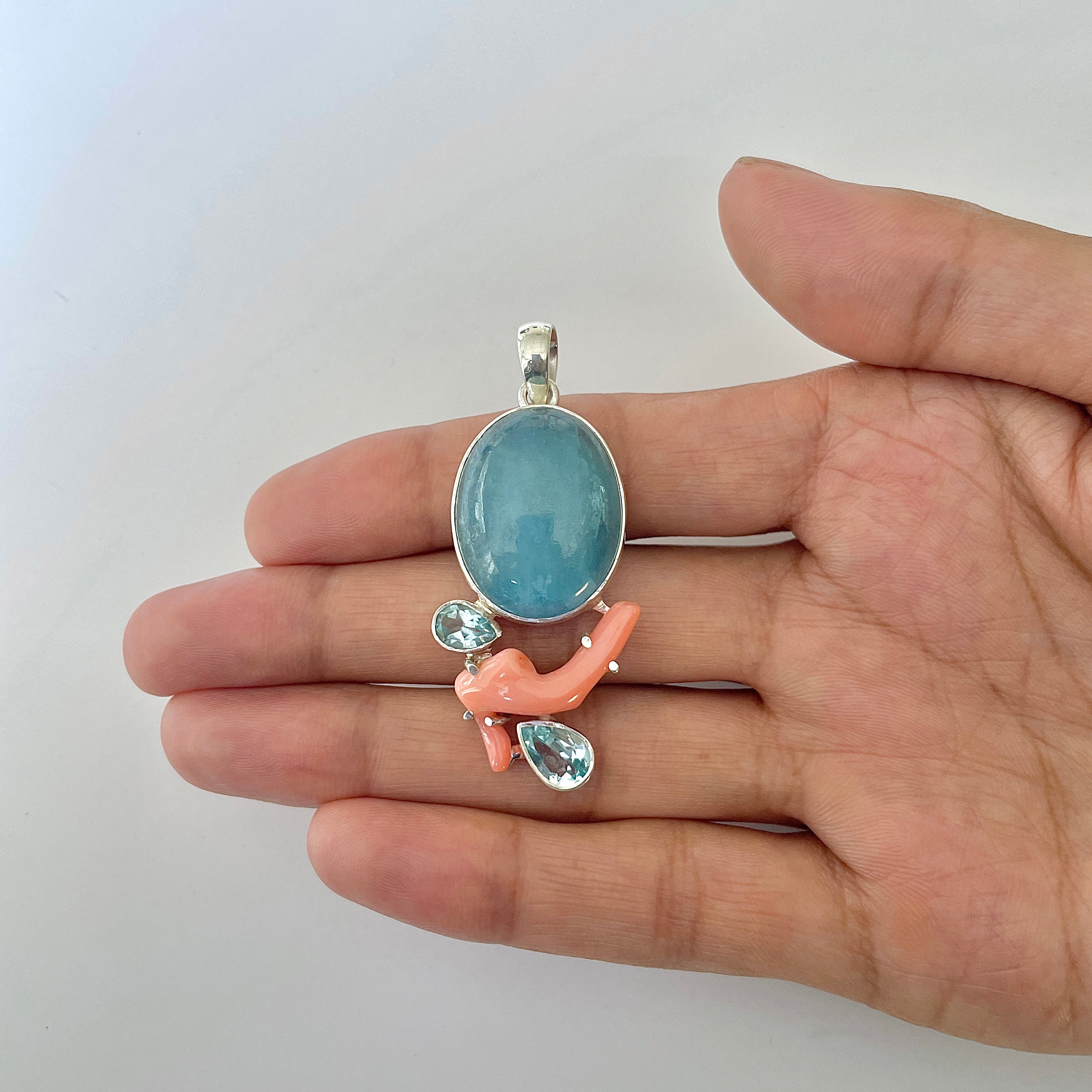Aquamarine Pendant-(AQM-1-16)
