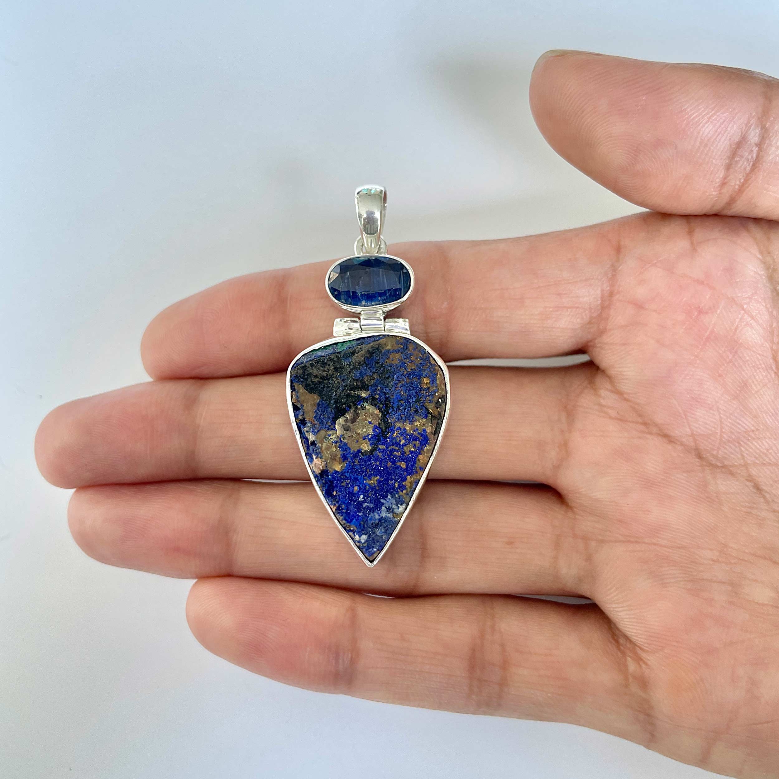 Azurite Druzy Pendant-(AZR-1-14)