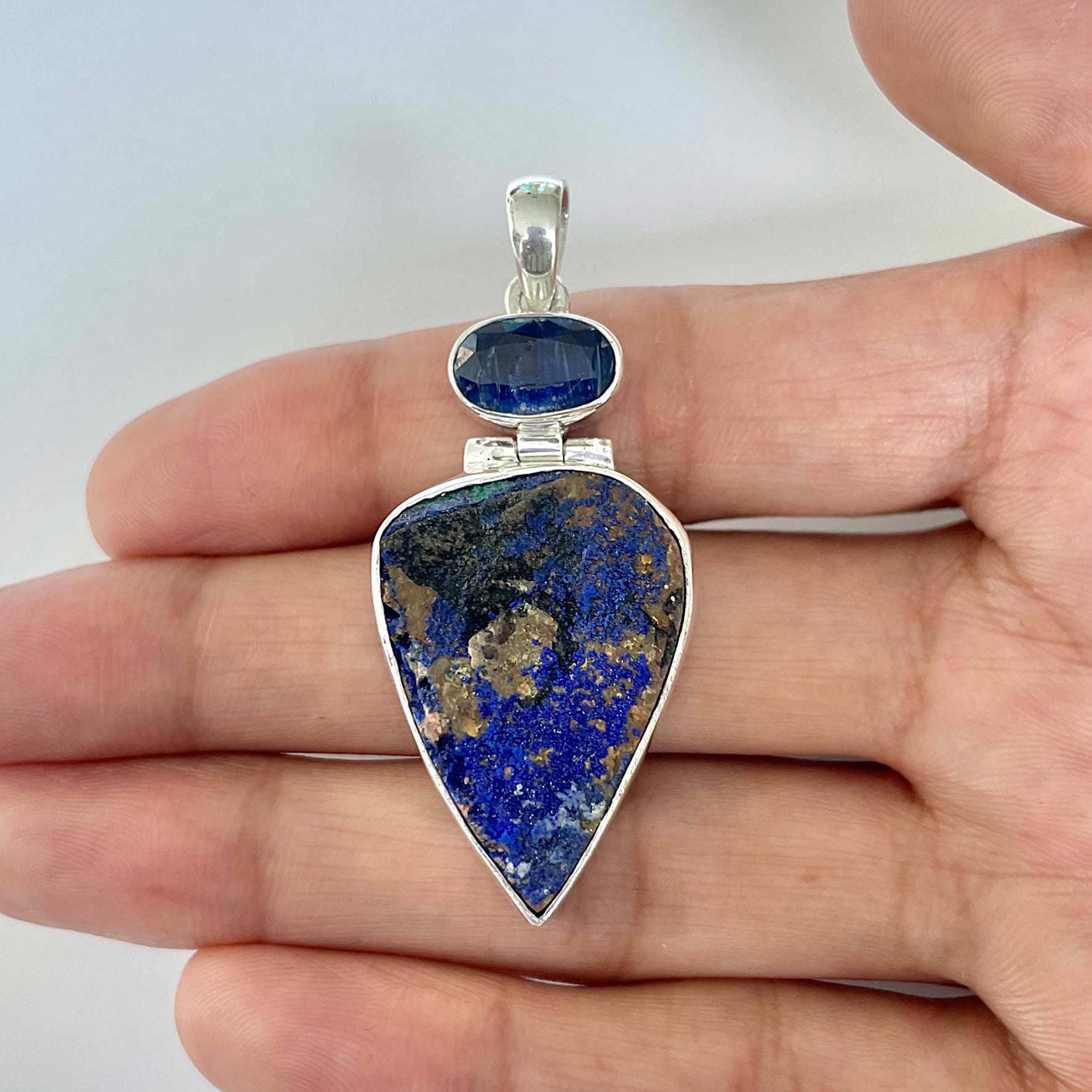 Azurite Druzy Pendant-(AZR-1-14)