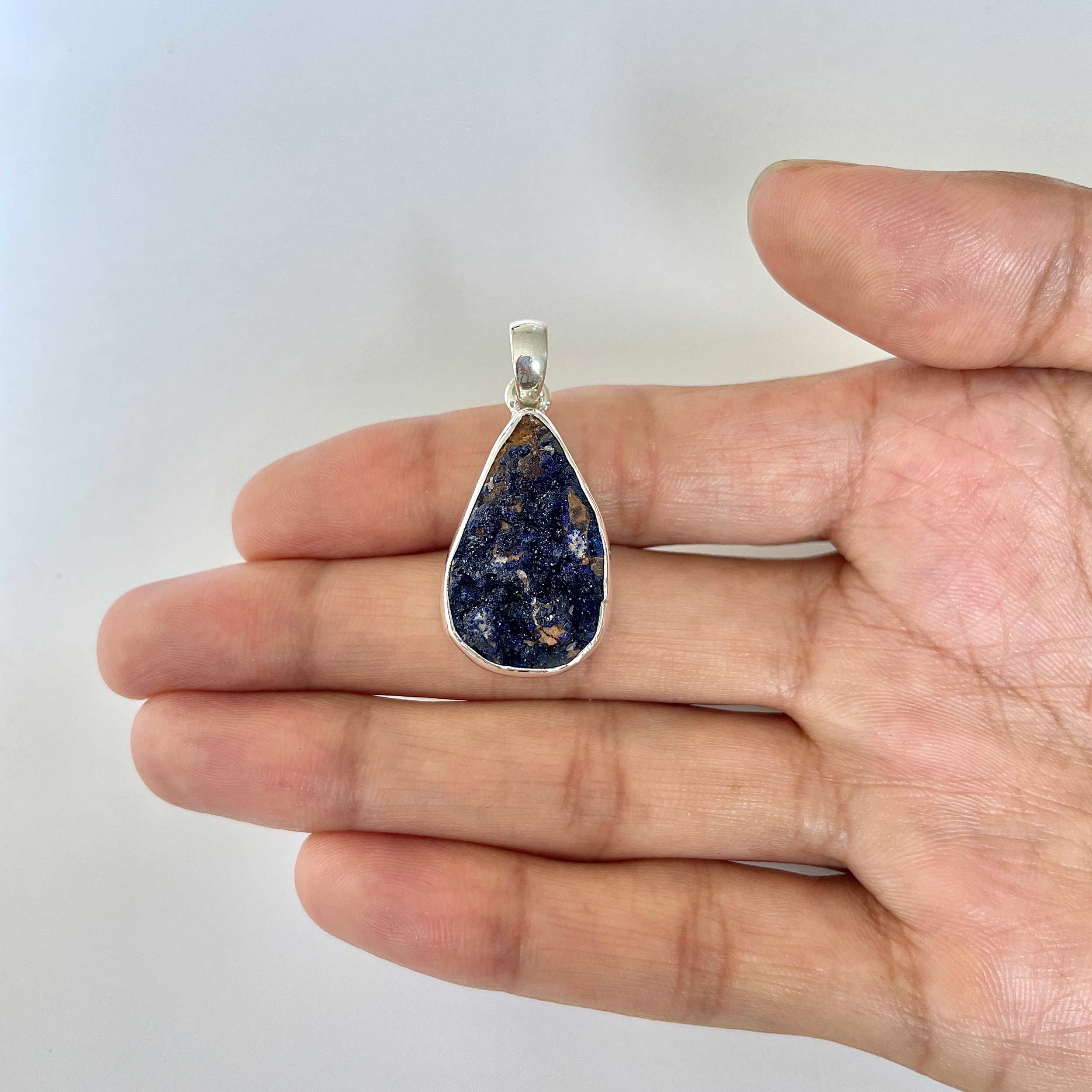 Azurite Druzy Pendant-(AZR-1-15)