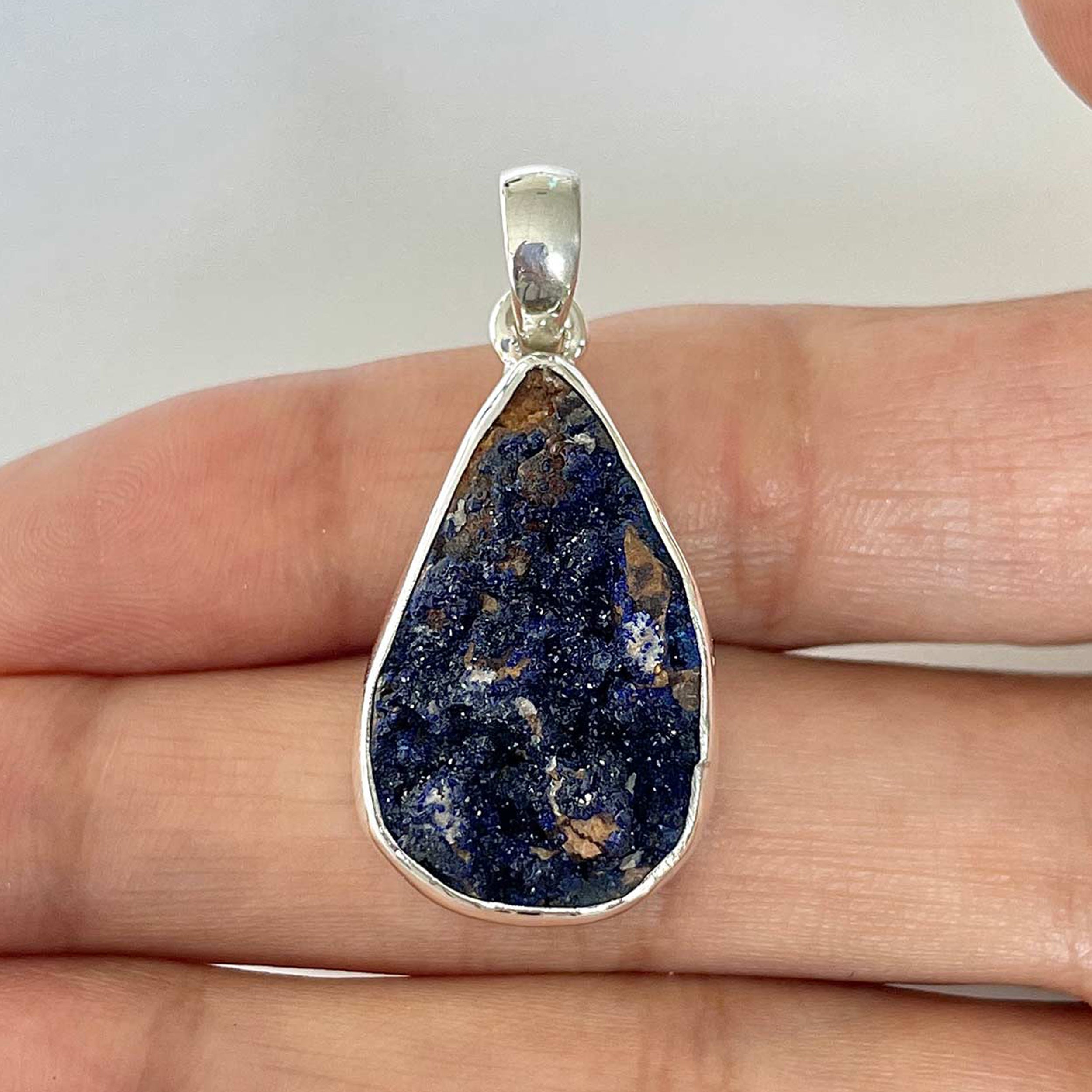 Azurite Druzy Pendant-(AZR-1-15)
