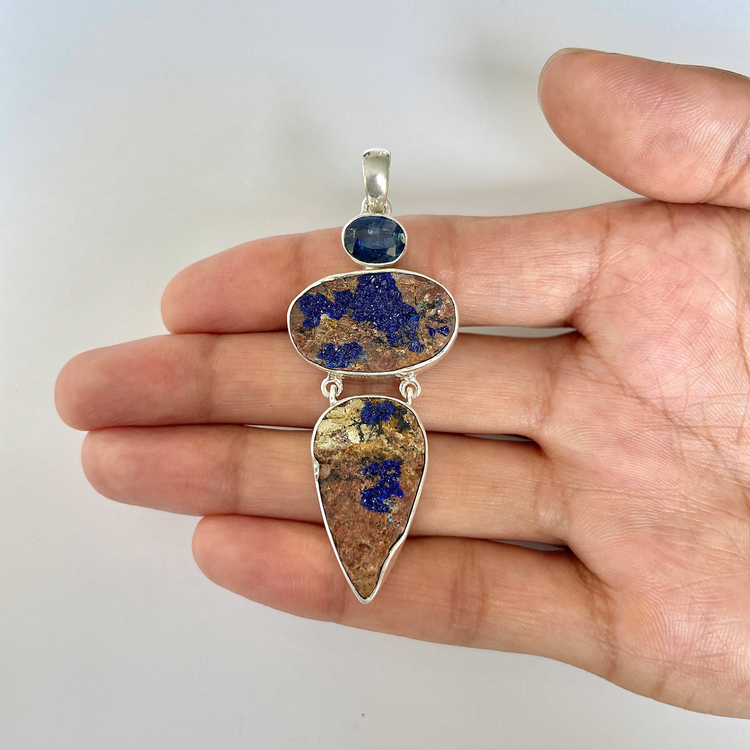 Azurite Druzy Pendant-(AZR-1-18)