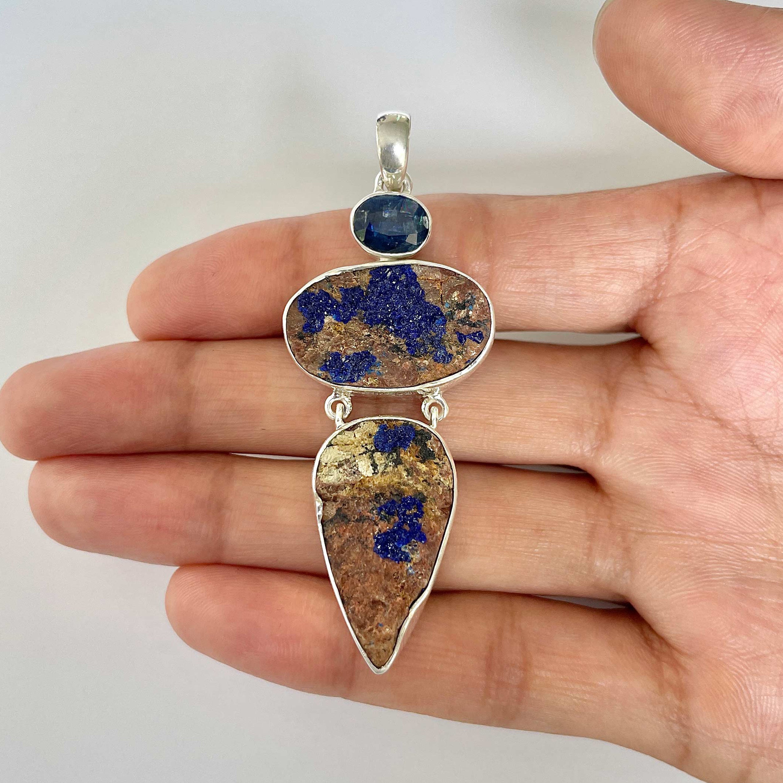 Azurite Druzy Pendant-(AZR-1-18)