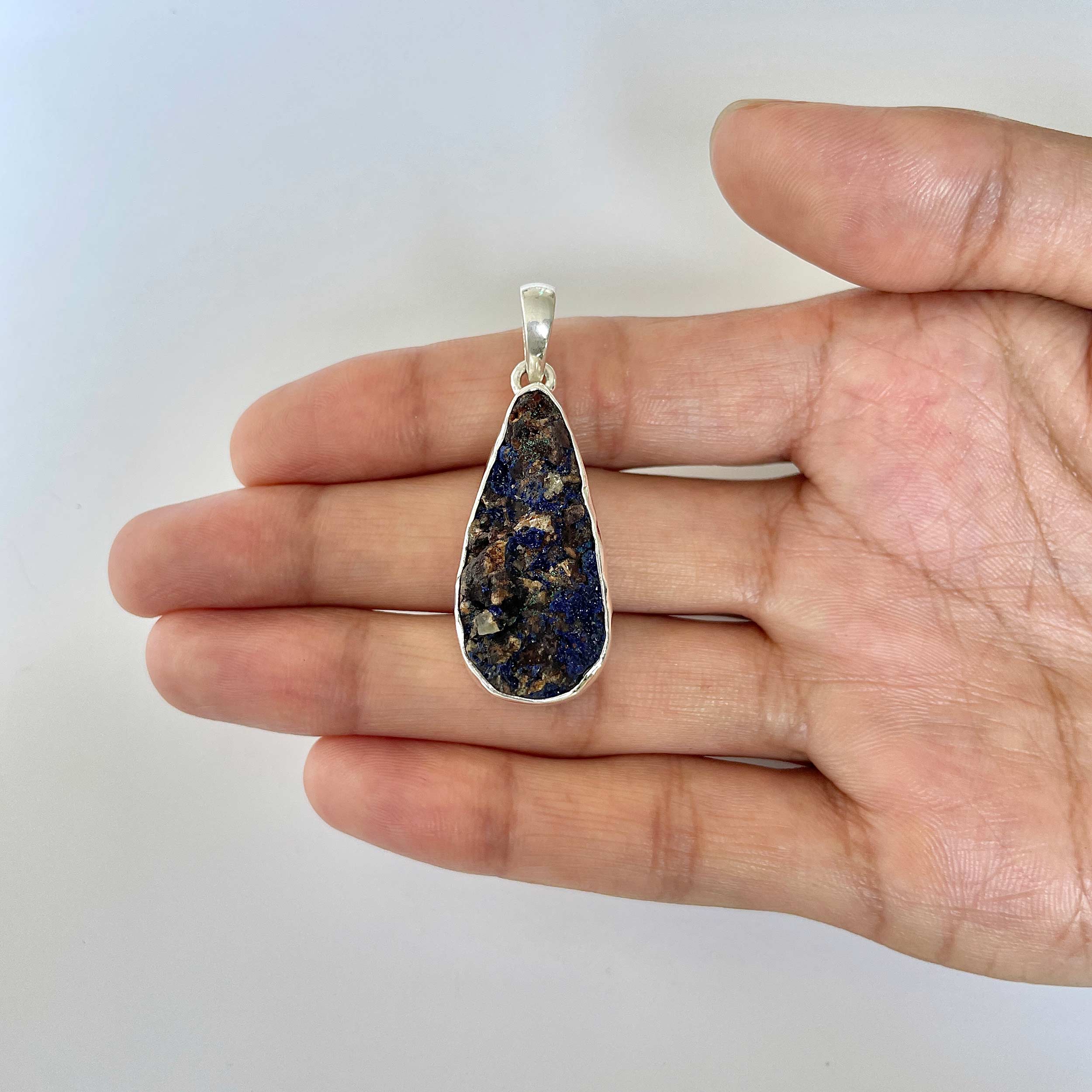 Azurite Druzy Pendant-(AZR-1-19)