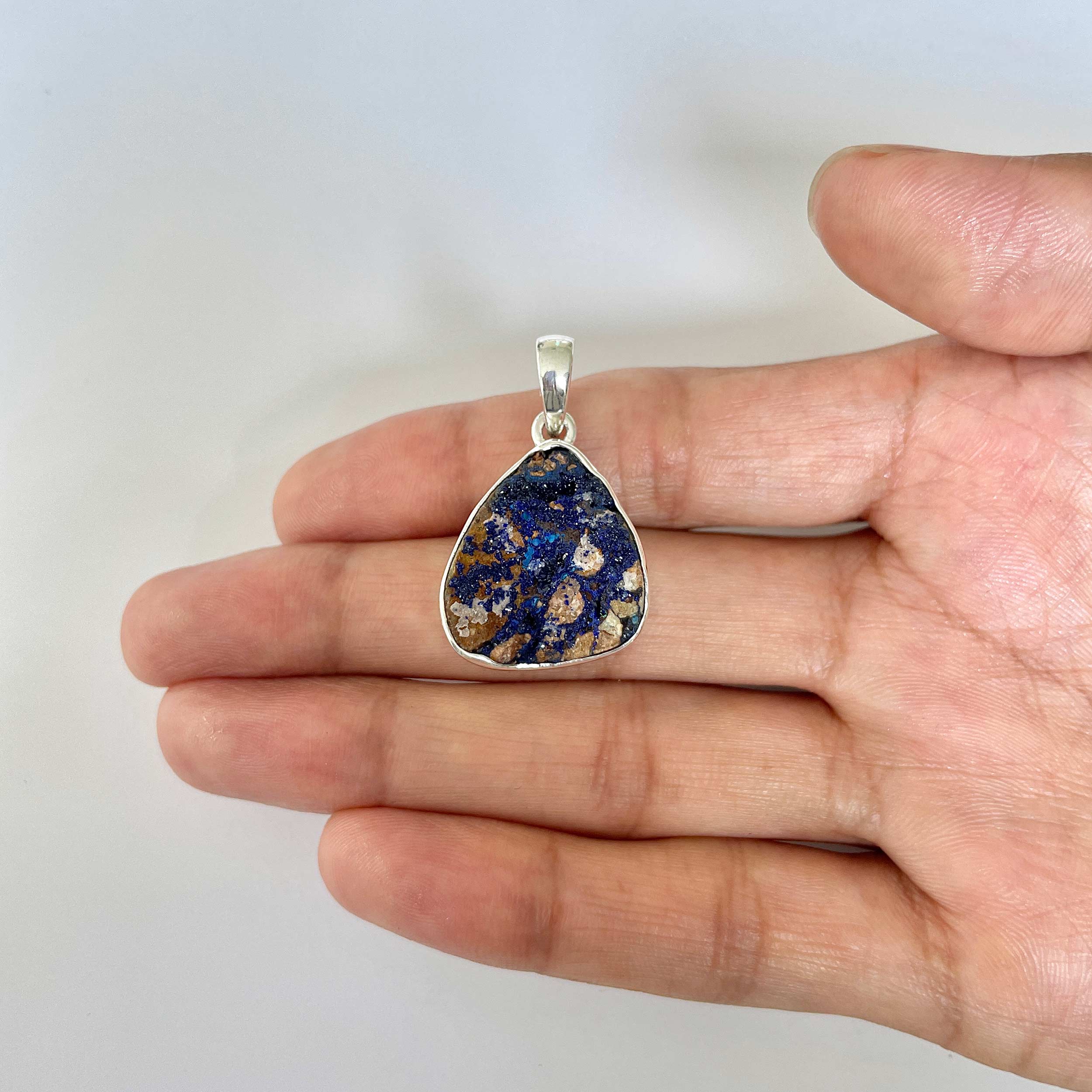 Azurite Druzy Pendant-(AZR-1-20)