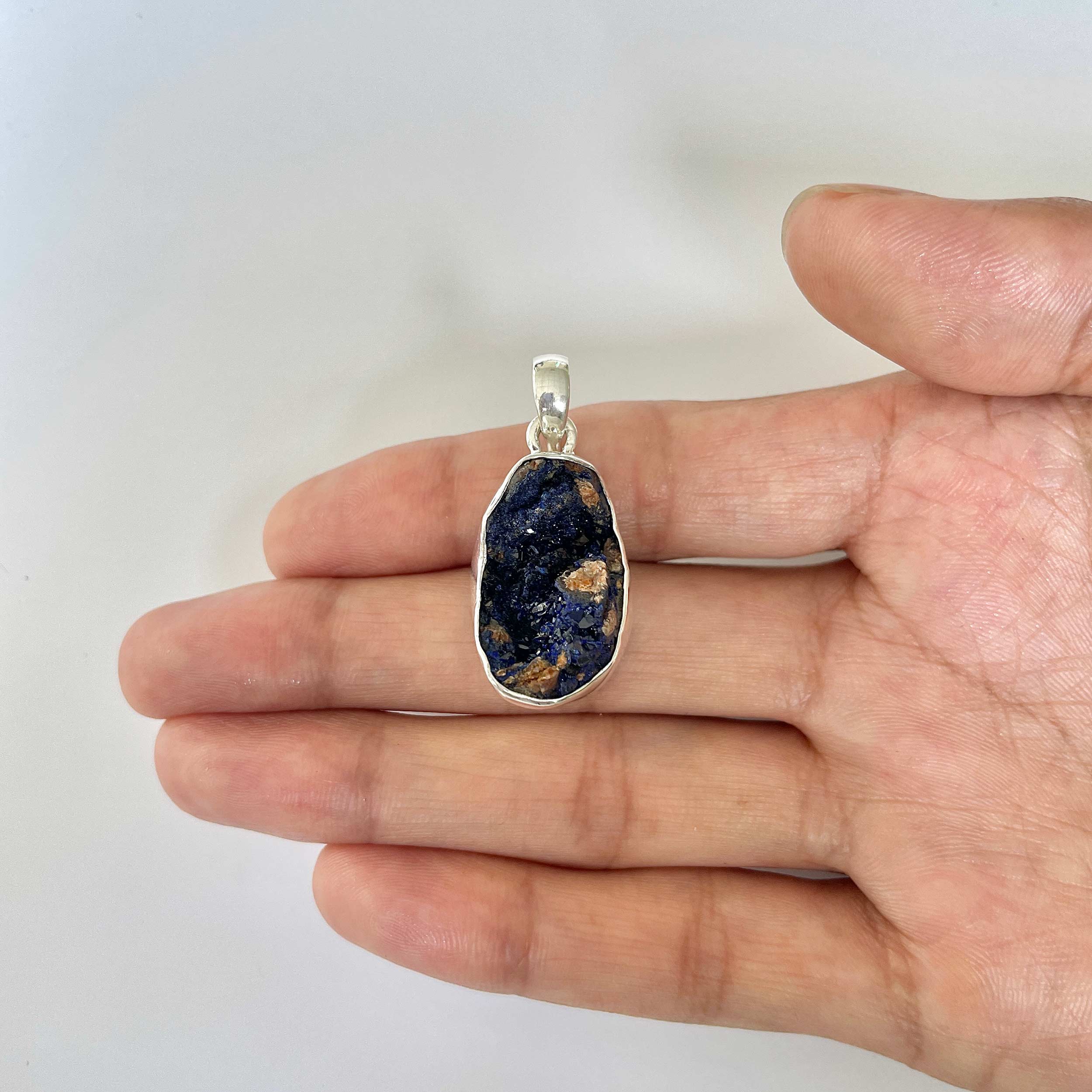 Azurite Druzy Pendant-(AZR-1-22)