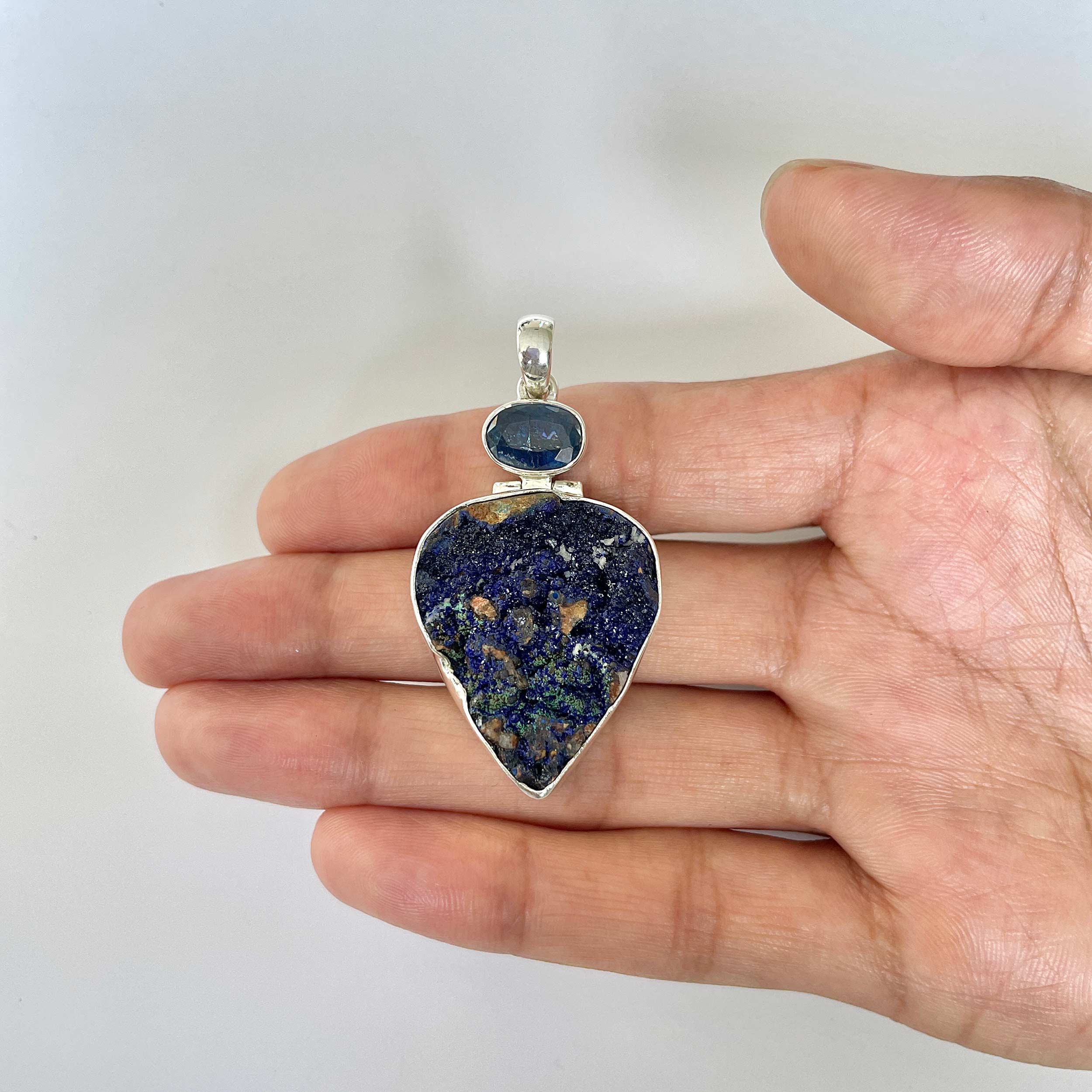 Azurite Druzy Pendant-(AZR-1-24)