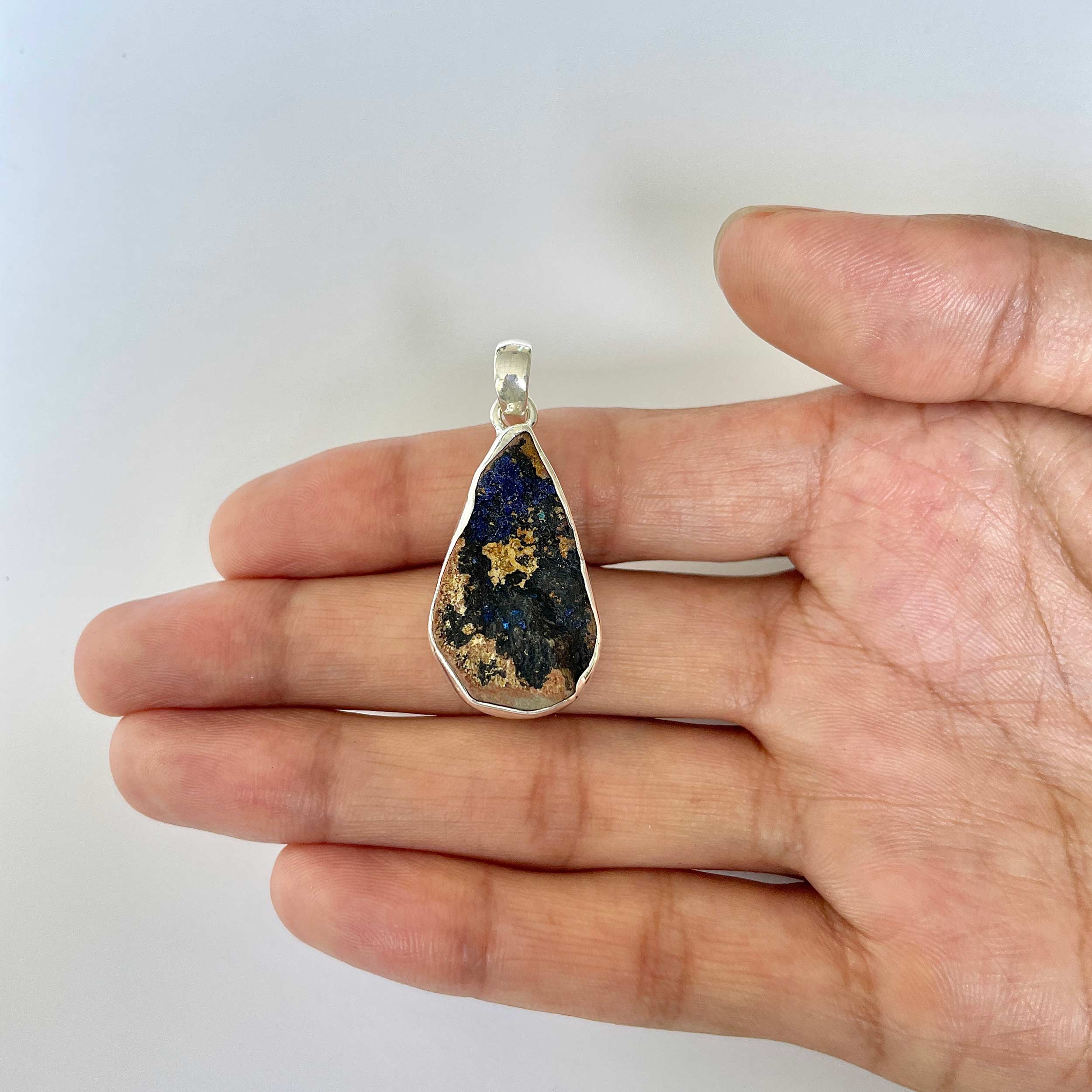 Azurite Druzy Pendant-(AZR-1-30)