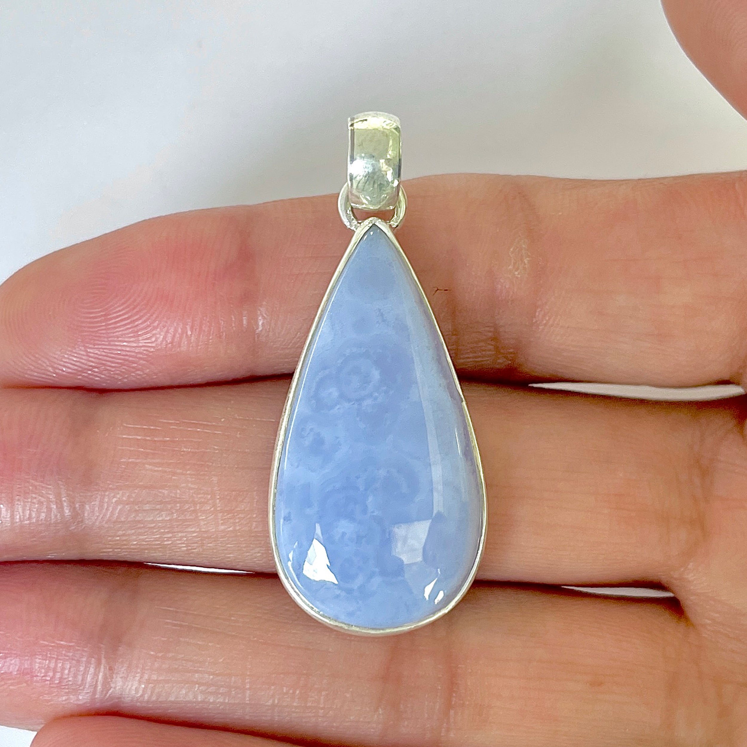 Blue Chalcedony Pendant-(BCH-1-10)
