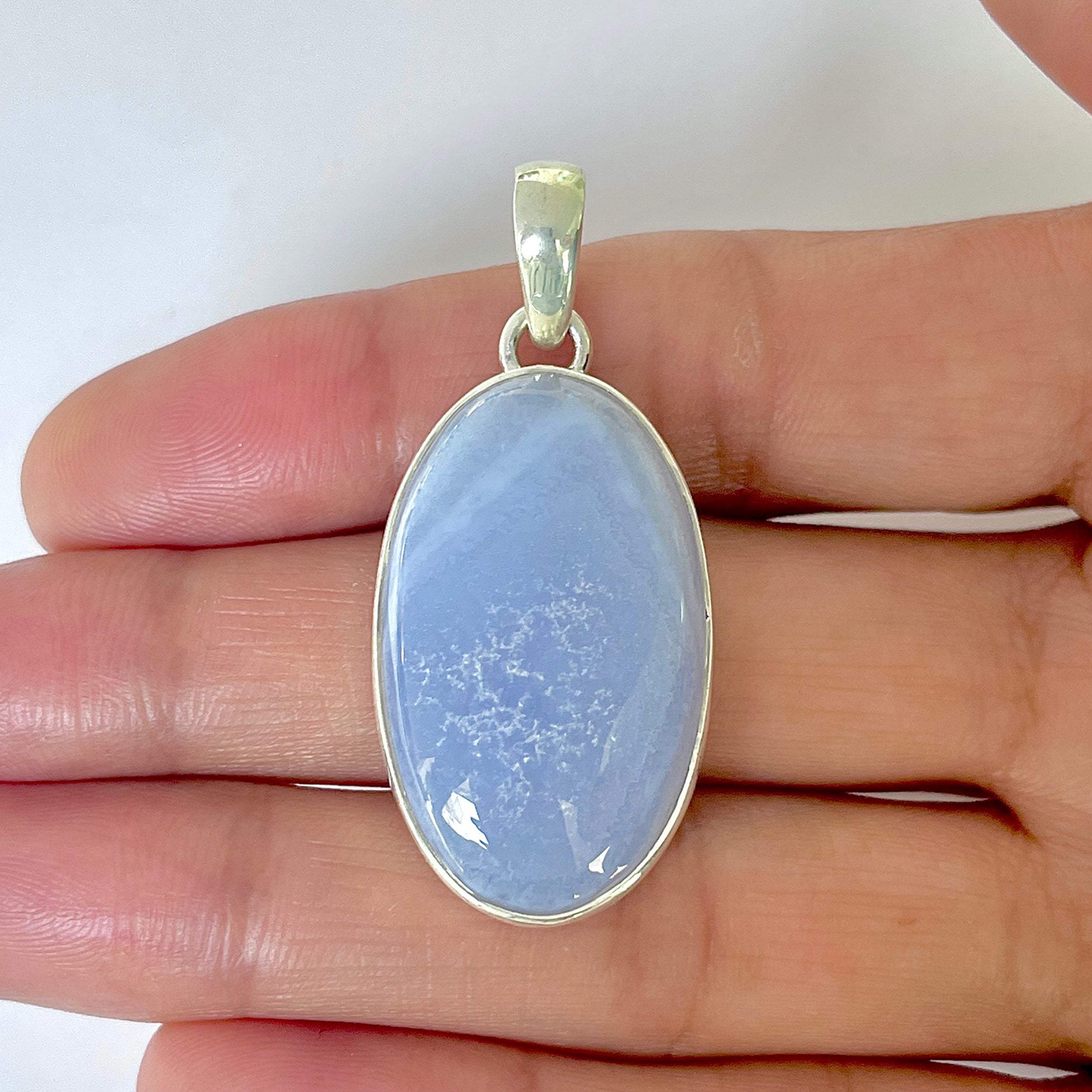 Blue Chalcedony Pendant-(BCH-1-11)