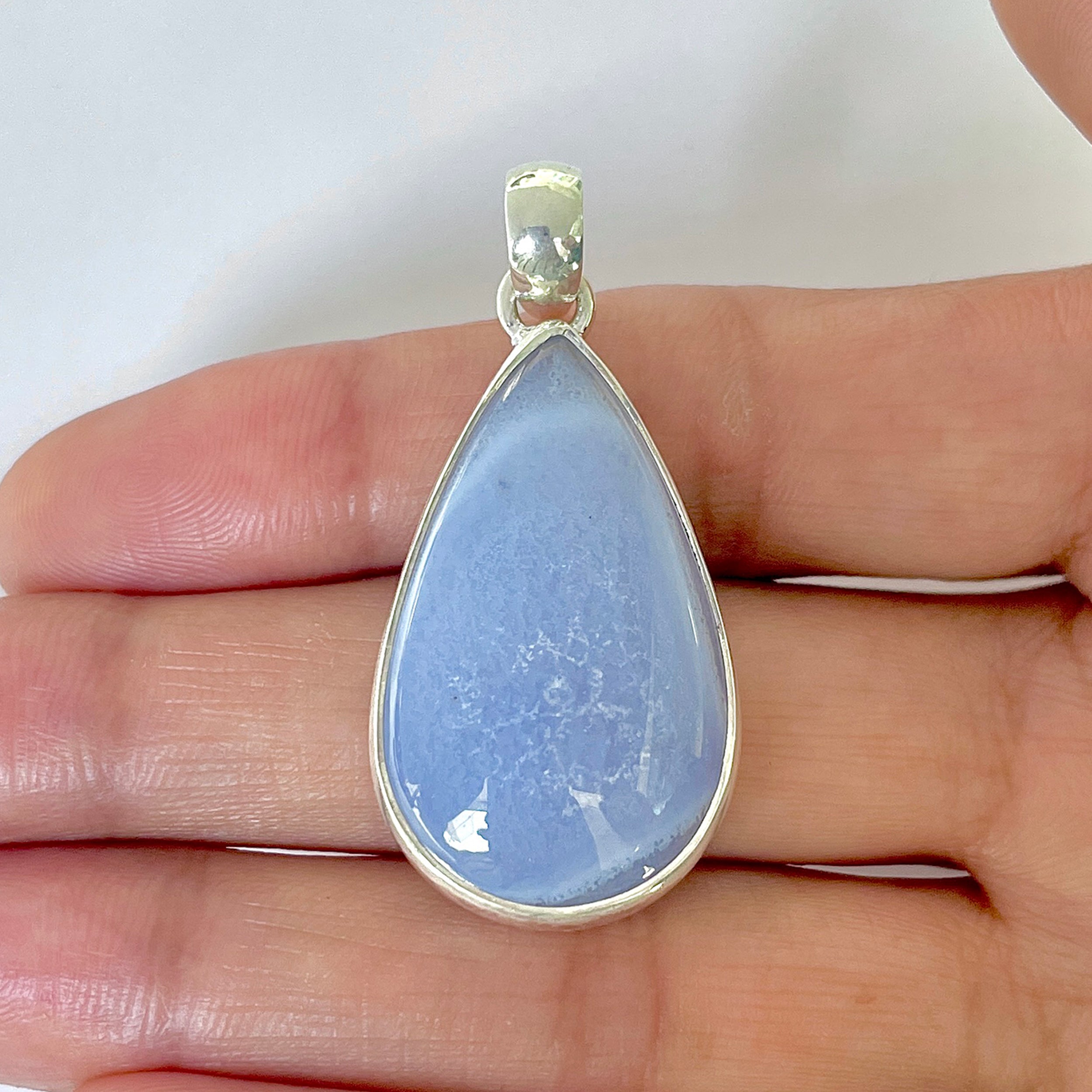 Blue Chalcedony Pendant-(BCH-1-12)