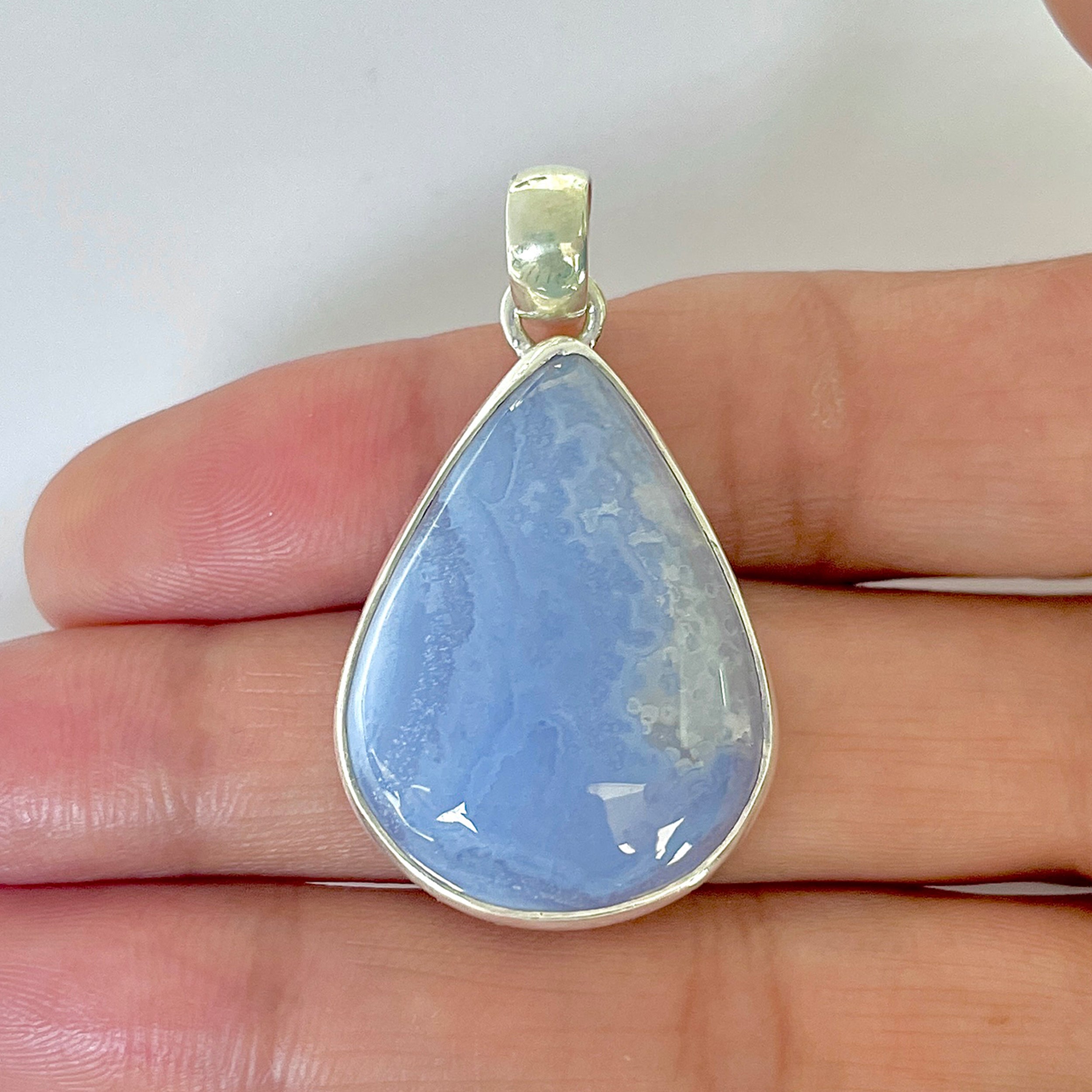Blue Chalcedony Pendant-(BCH-1-16)