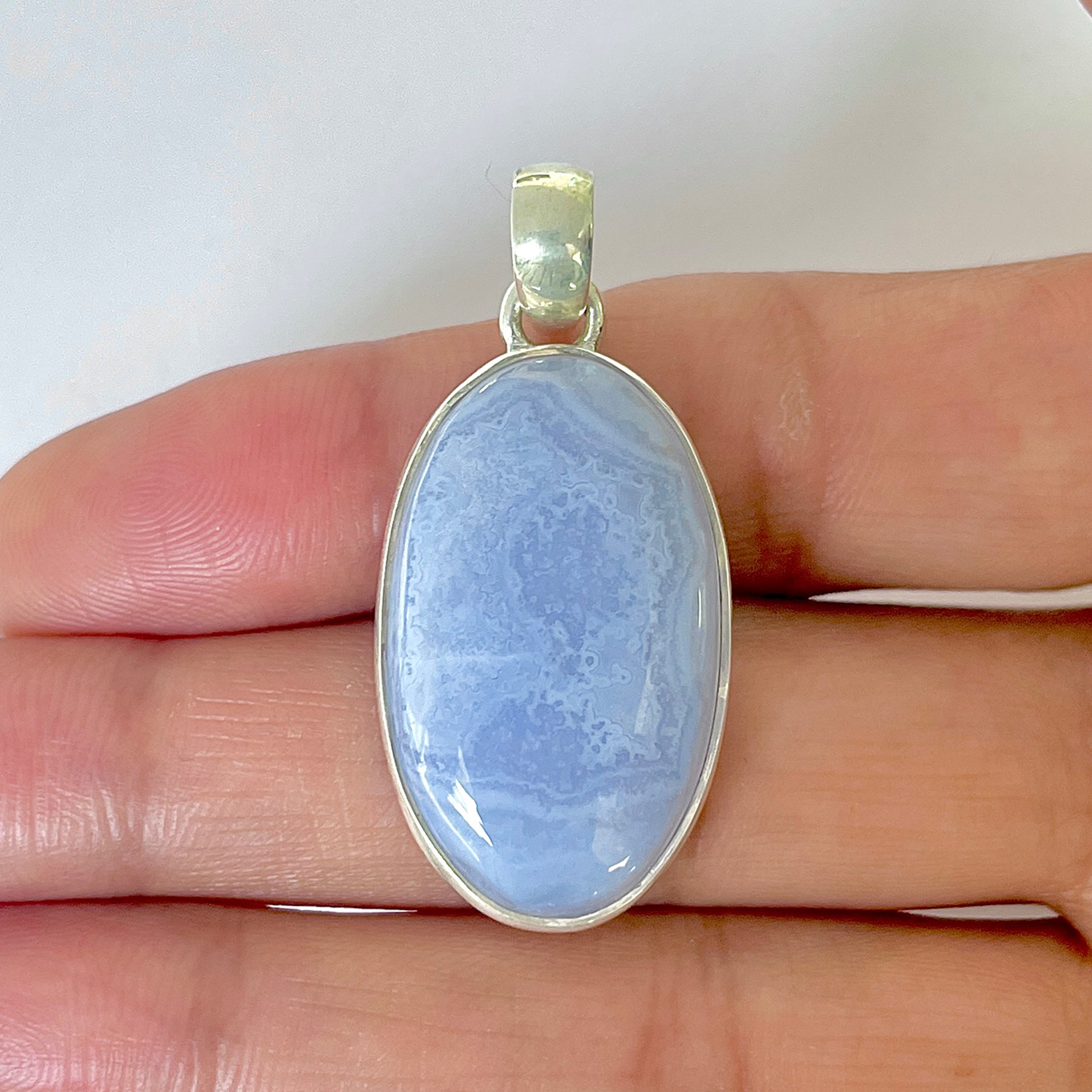 Blue Chalcedony Pendant-(BCH-1-17)