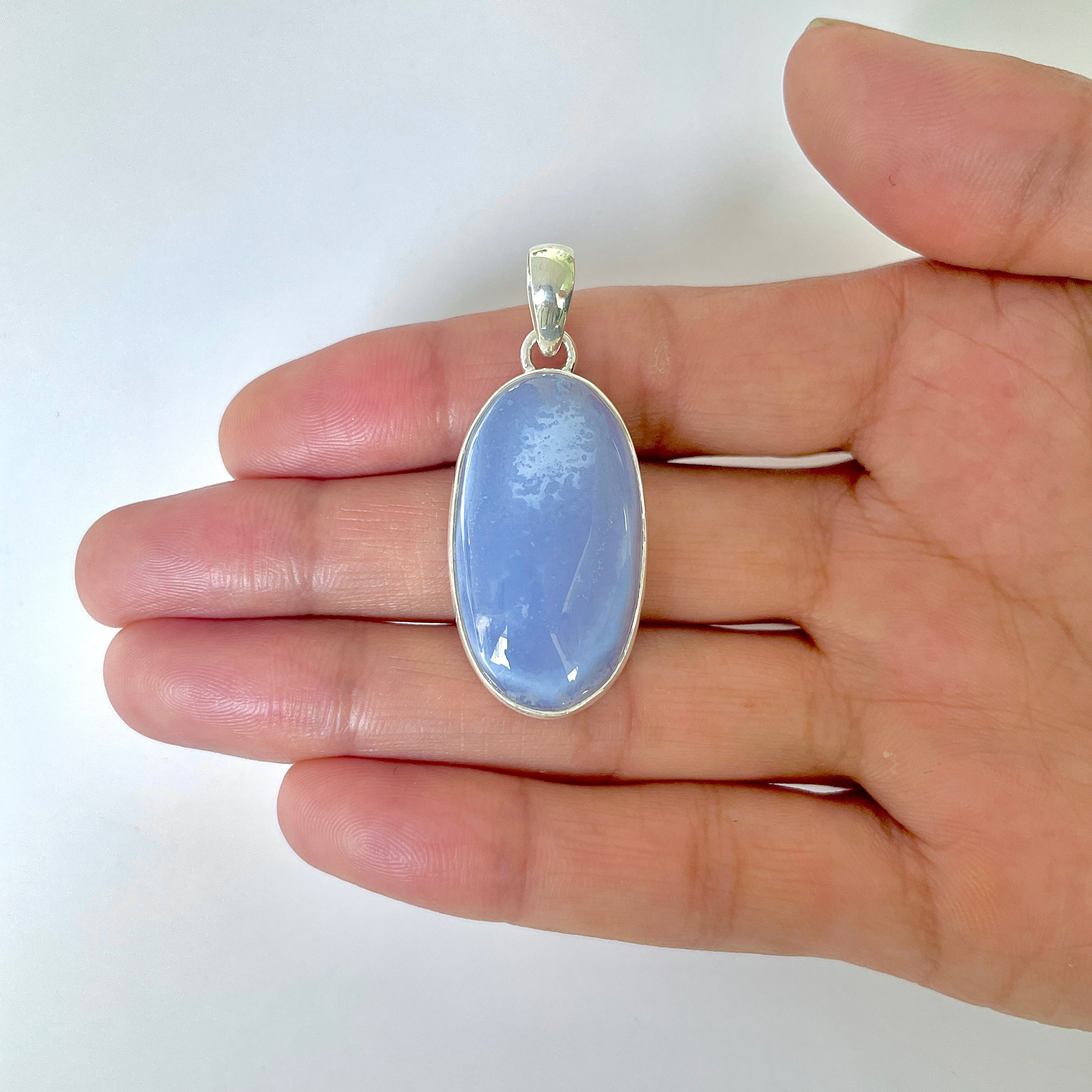 Blue Chalcedony Pendant-(BCH-1-19)