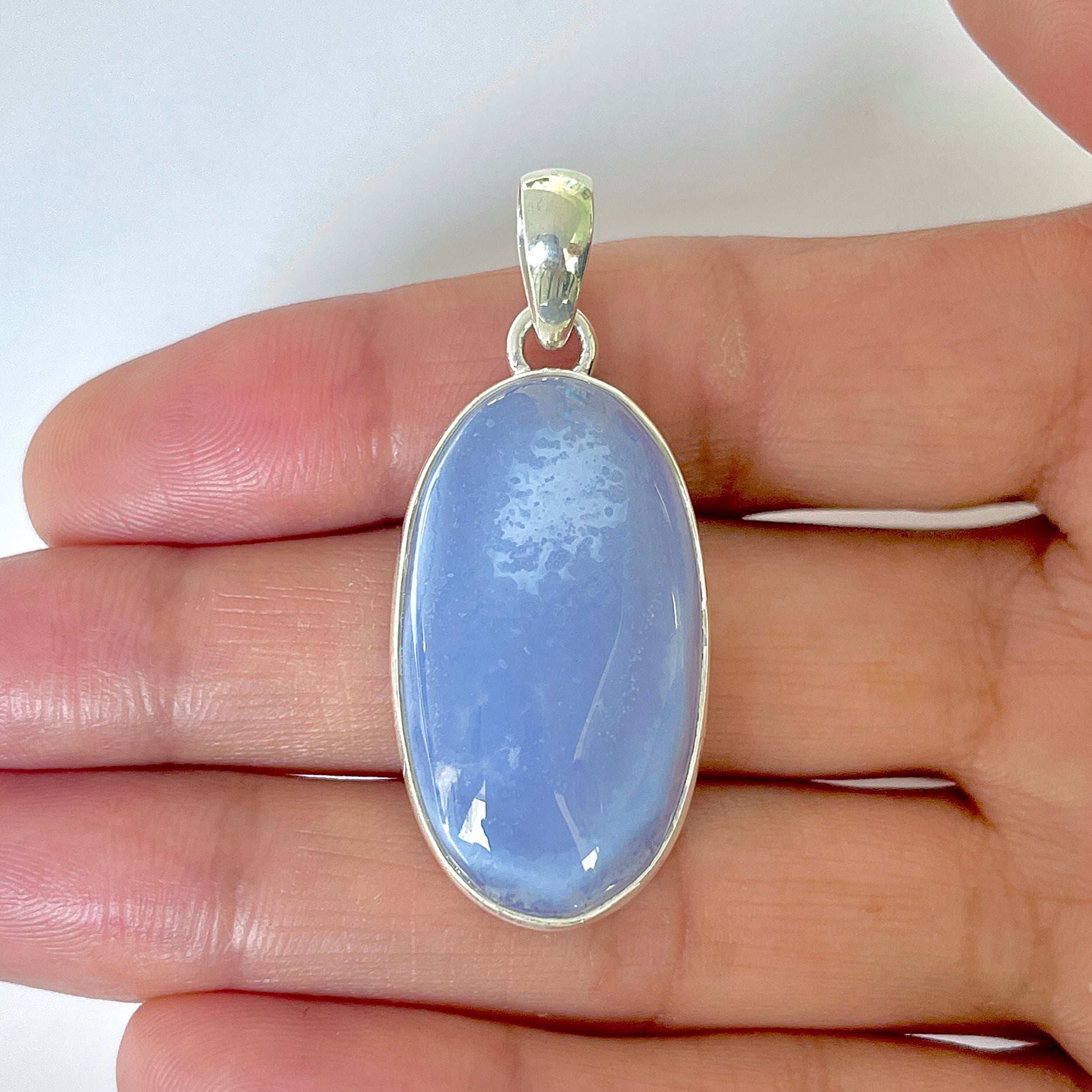 Blue Chalcedony Pendant-(BCH-1-19)