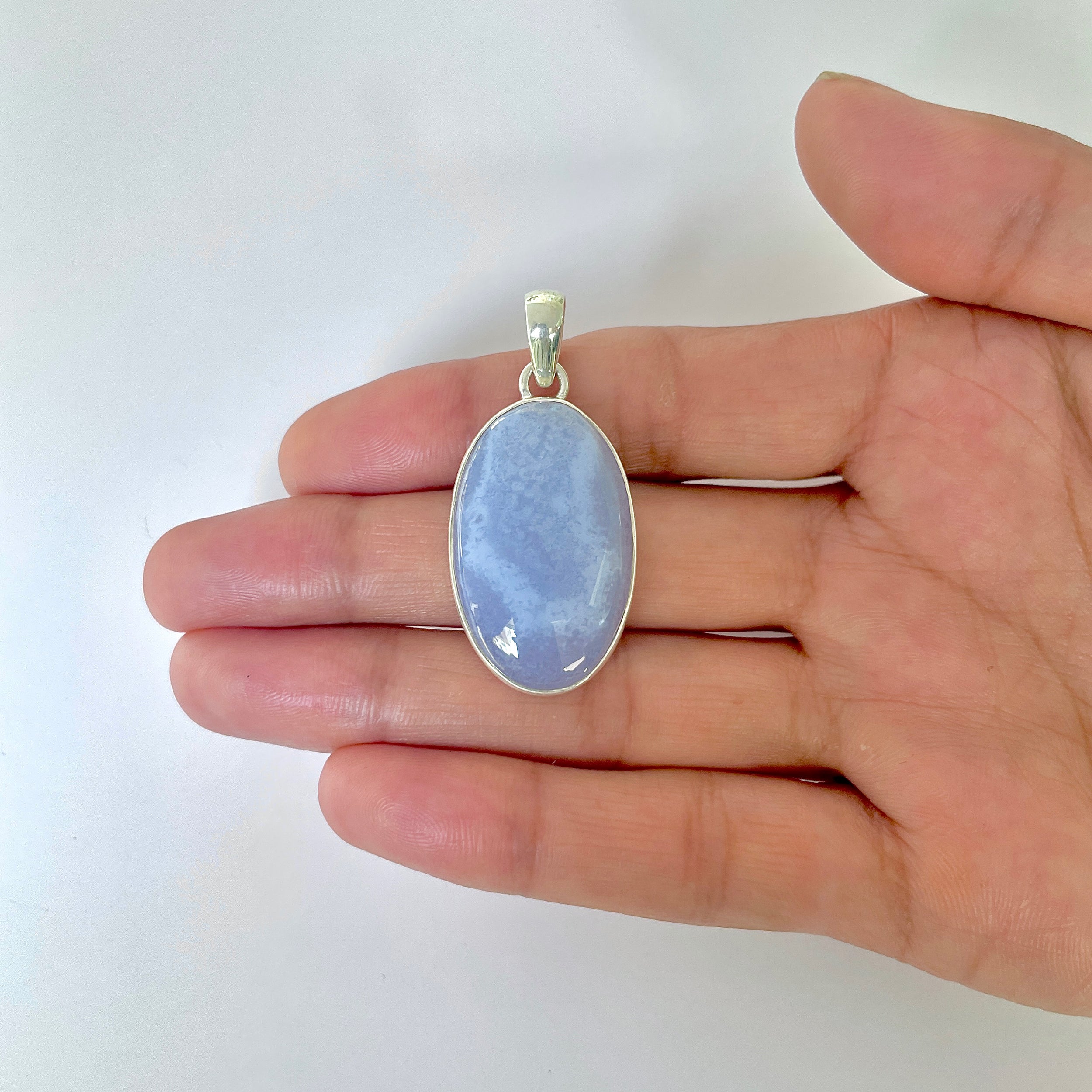 Blue Chalcedony Pendant-(BCH-1-20)