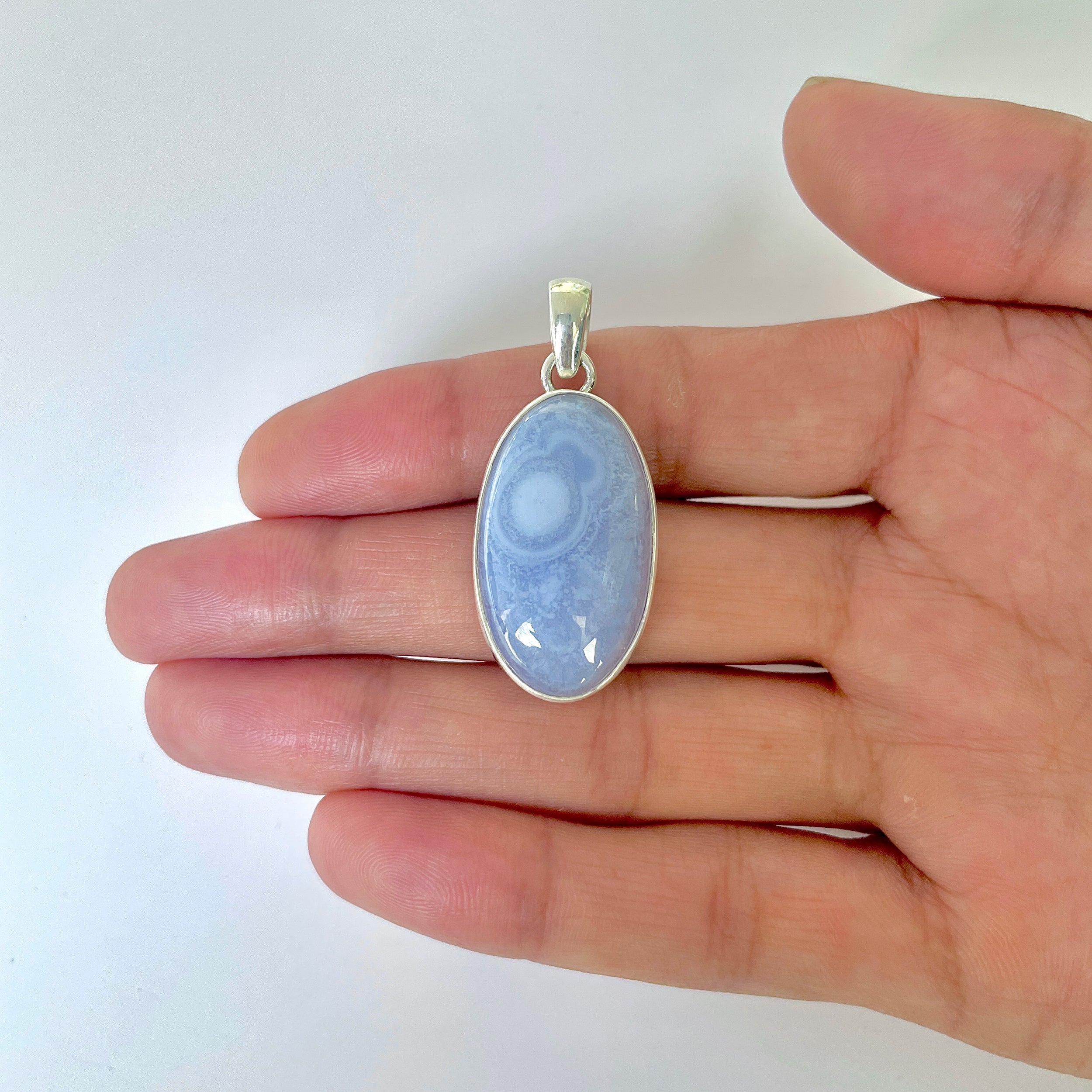 Blue Chalcedony Pendant-(BCH-1-21)