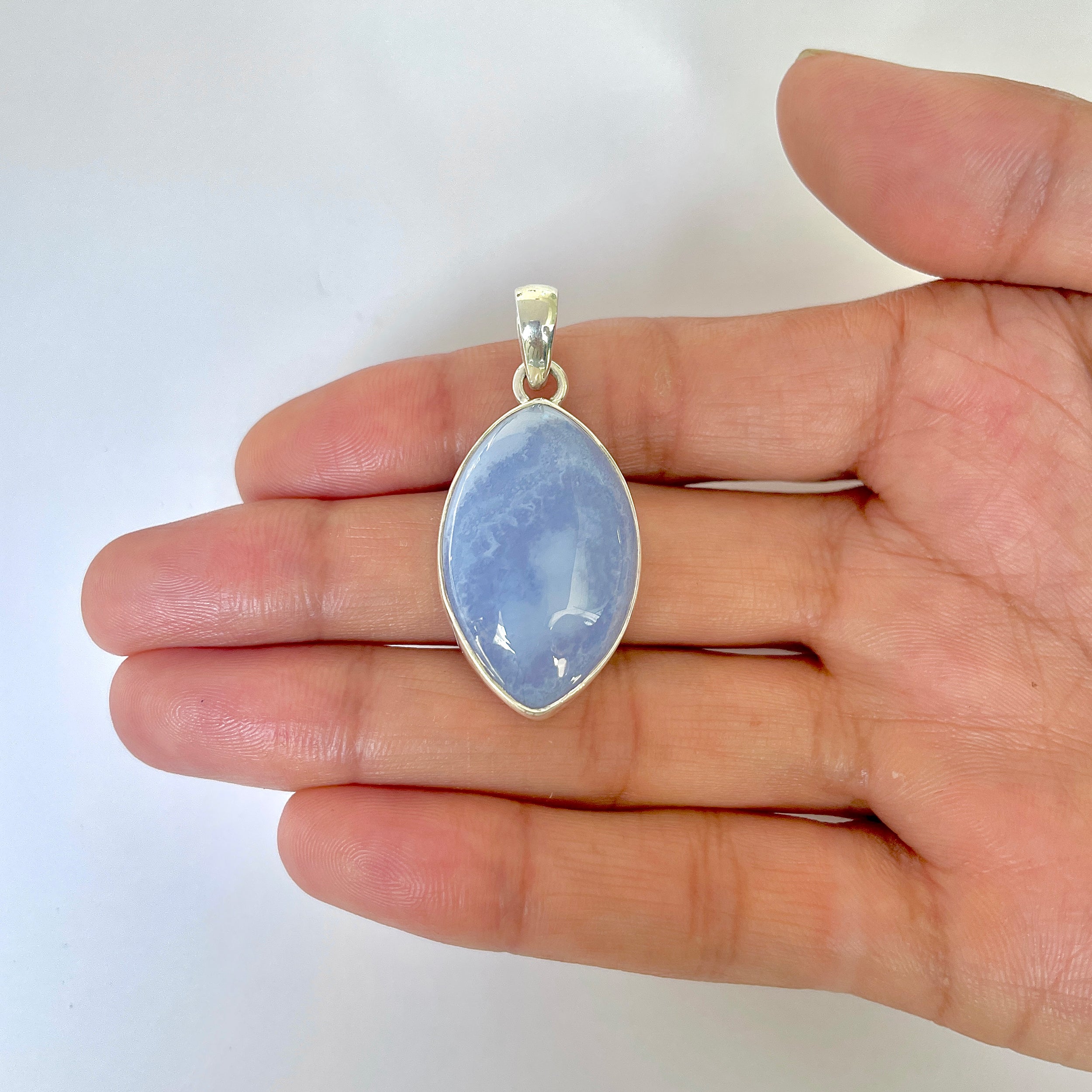 Blue Chalcedony Pendant-(BCH-1-23)
