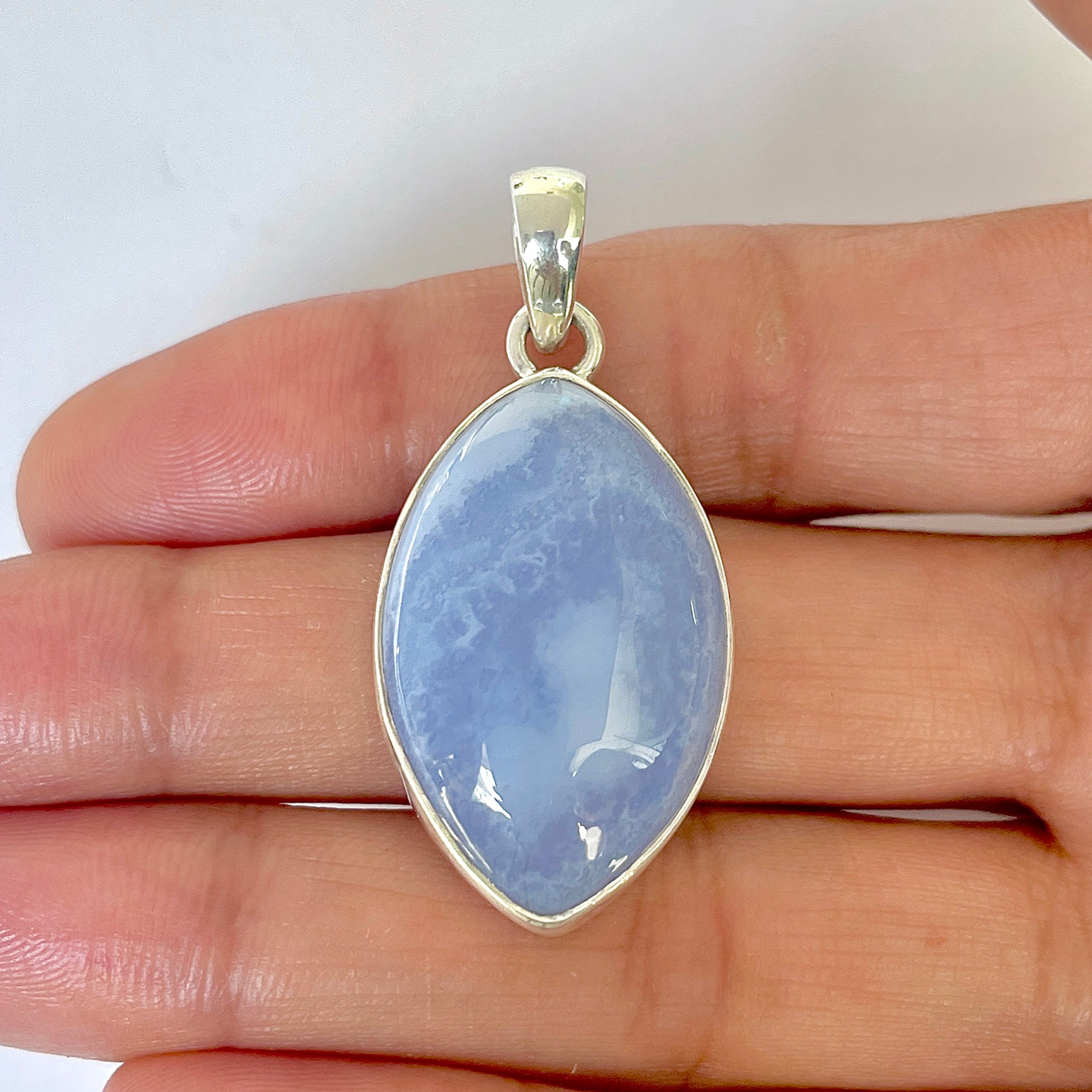 Blue Chalcedony Pendant-(BCH-1-23)
