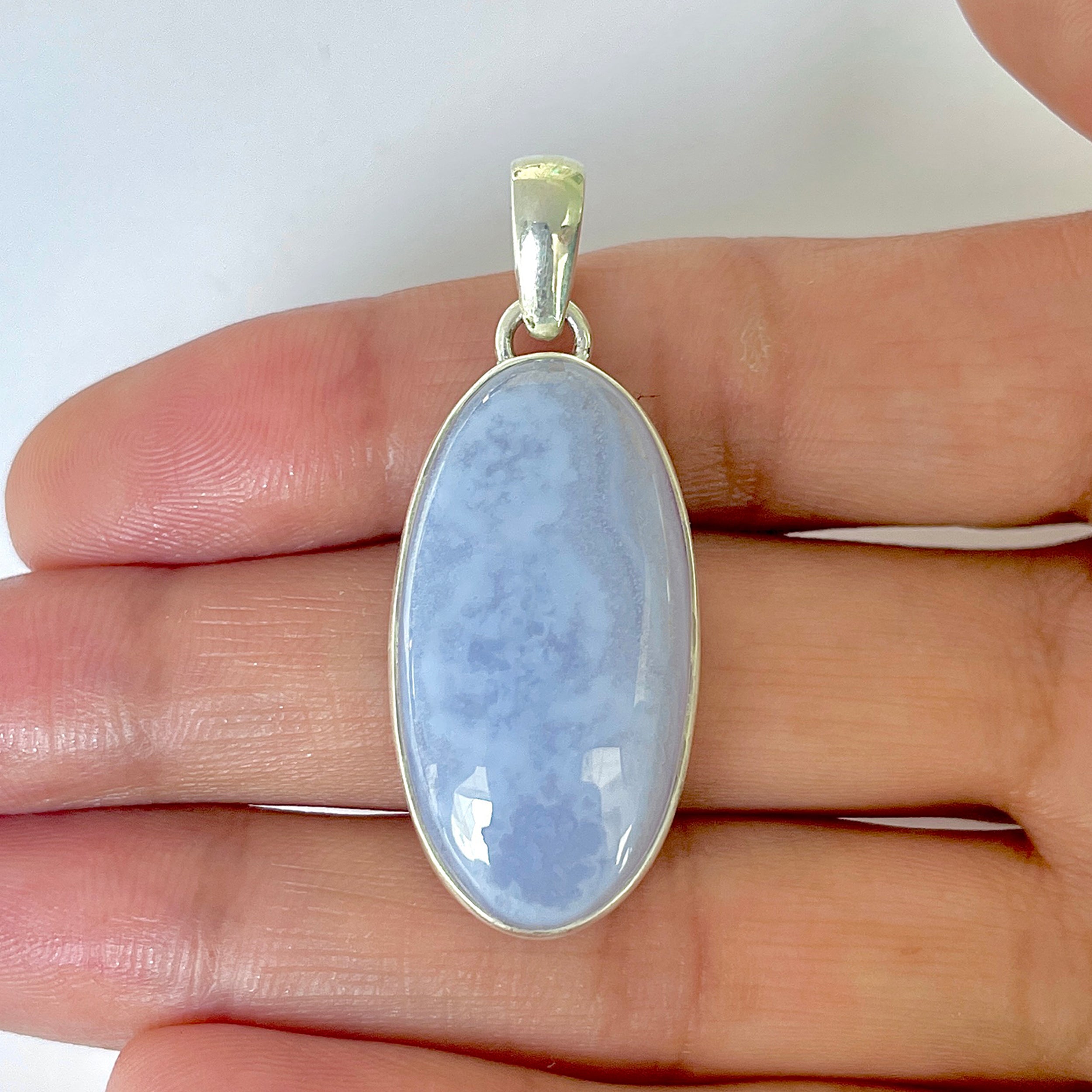 Blue Chalcedony Pendant-(BCH-1-24)
