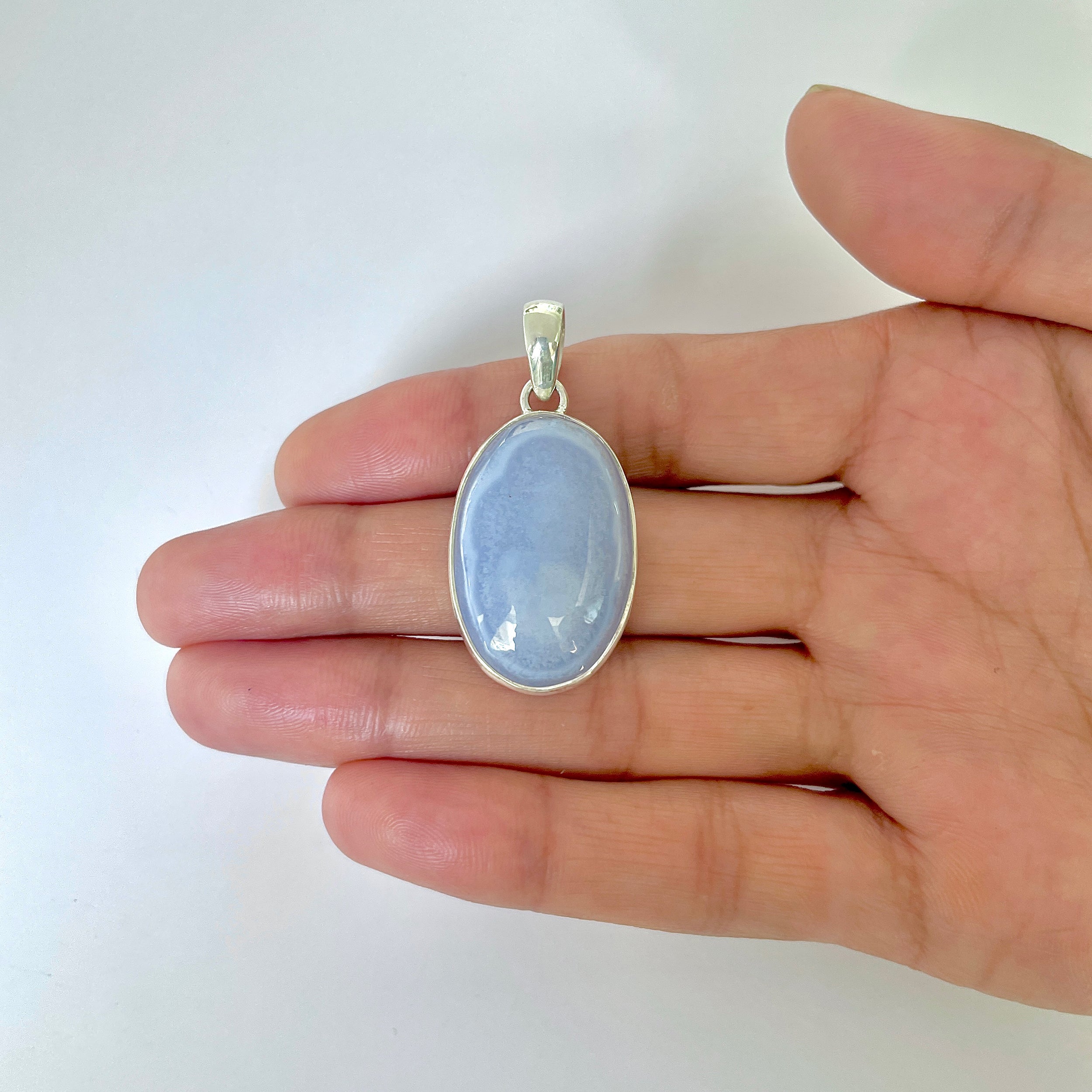 Blue Chalcedony Pendant-(BCH-1-25)