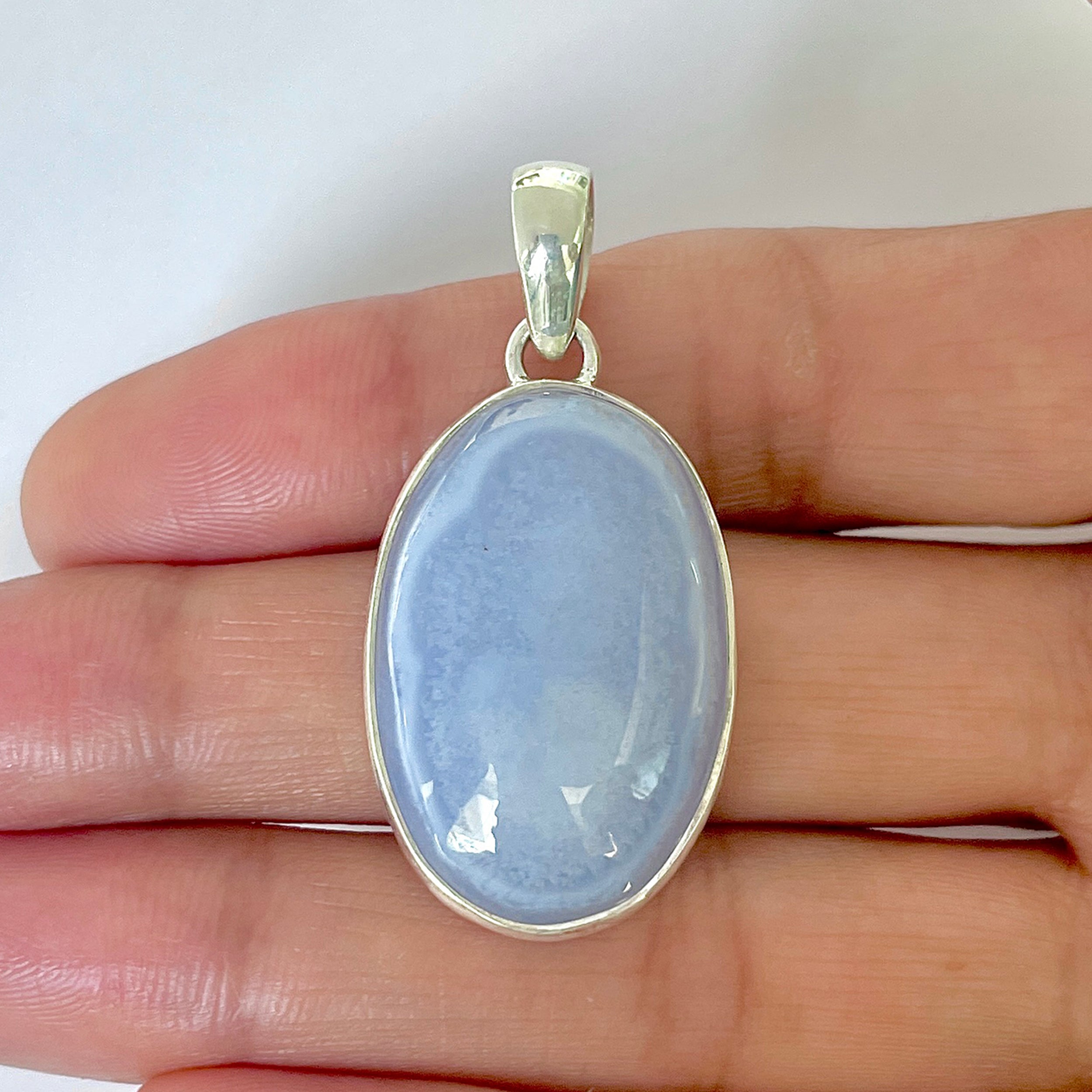 Blue Chalcedony Pendant-(BCH-1-25)