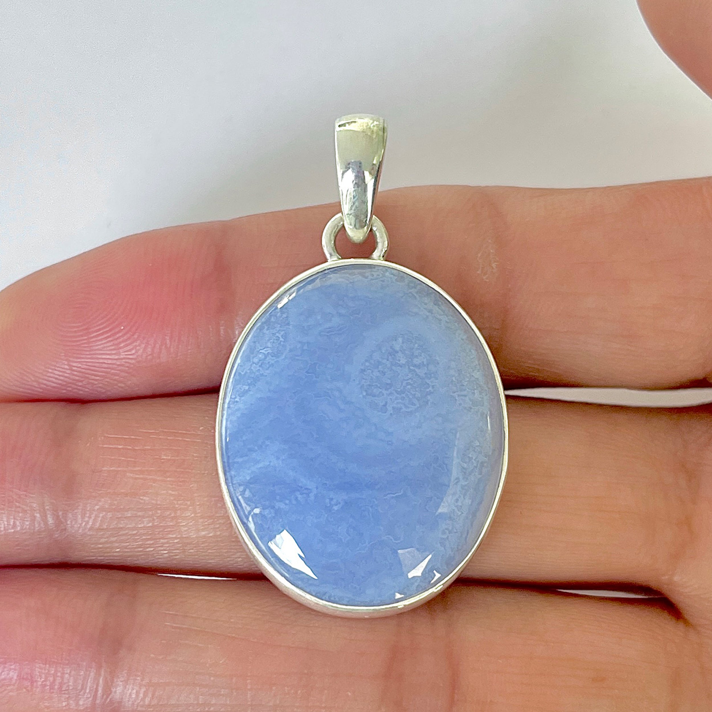 Blue Chalcedony Pendant-(BCH-1-26)