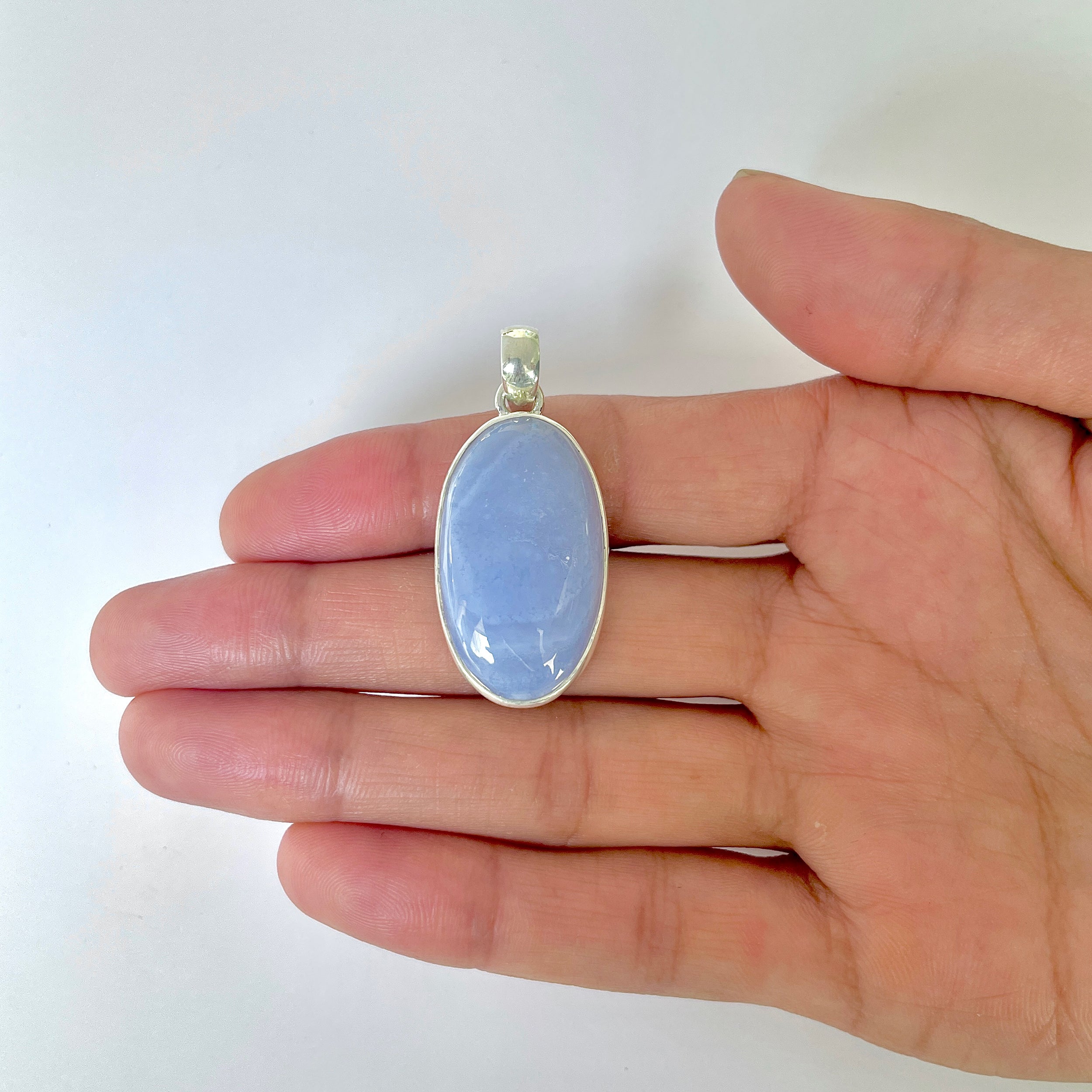Blue Chalcedony Pendant-(BCH-1-30)