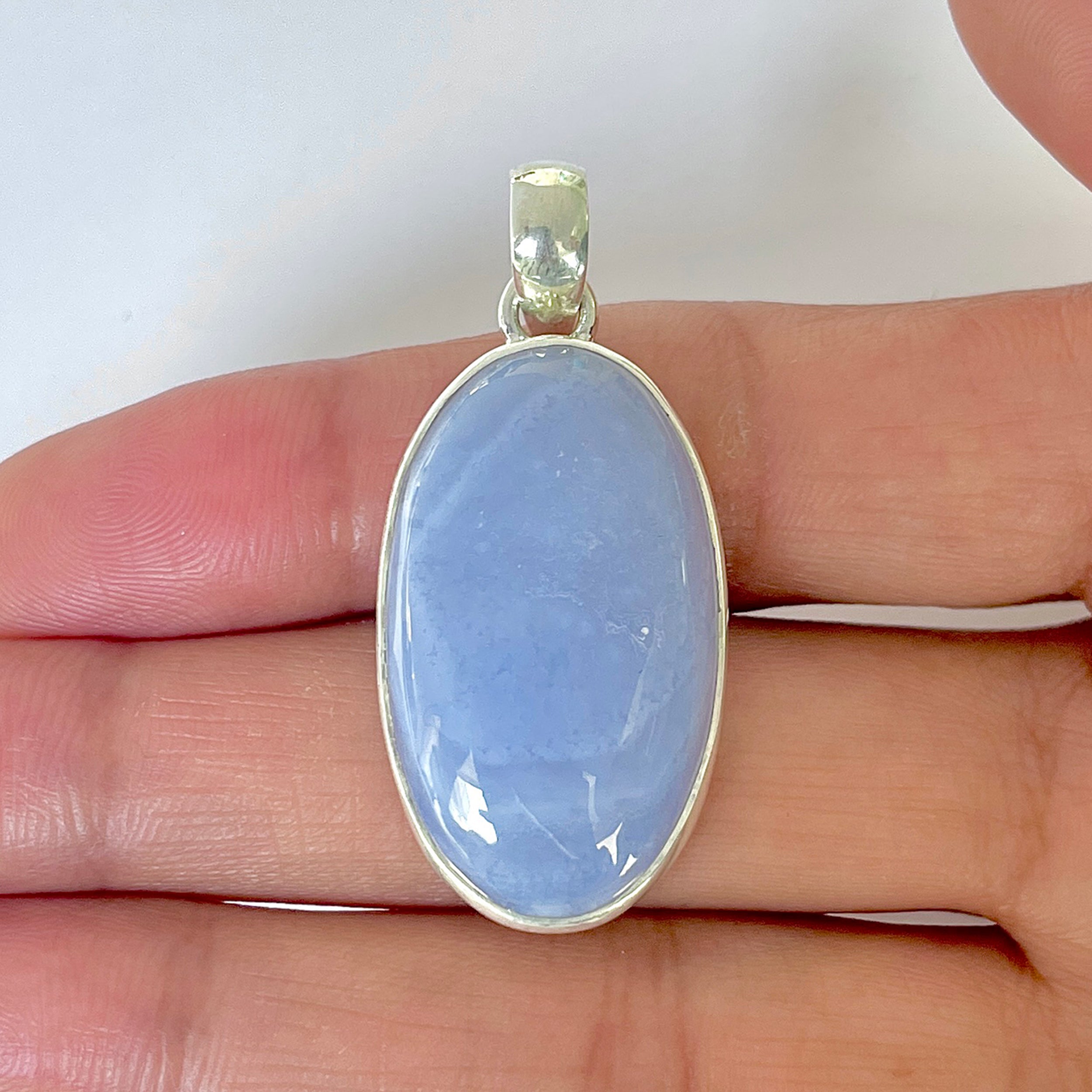 Blue Chalcedony Pendant-(BCH-1-30)
