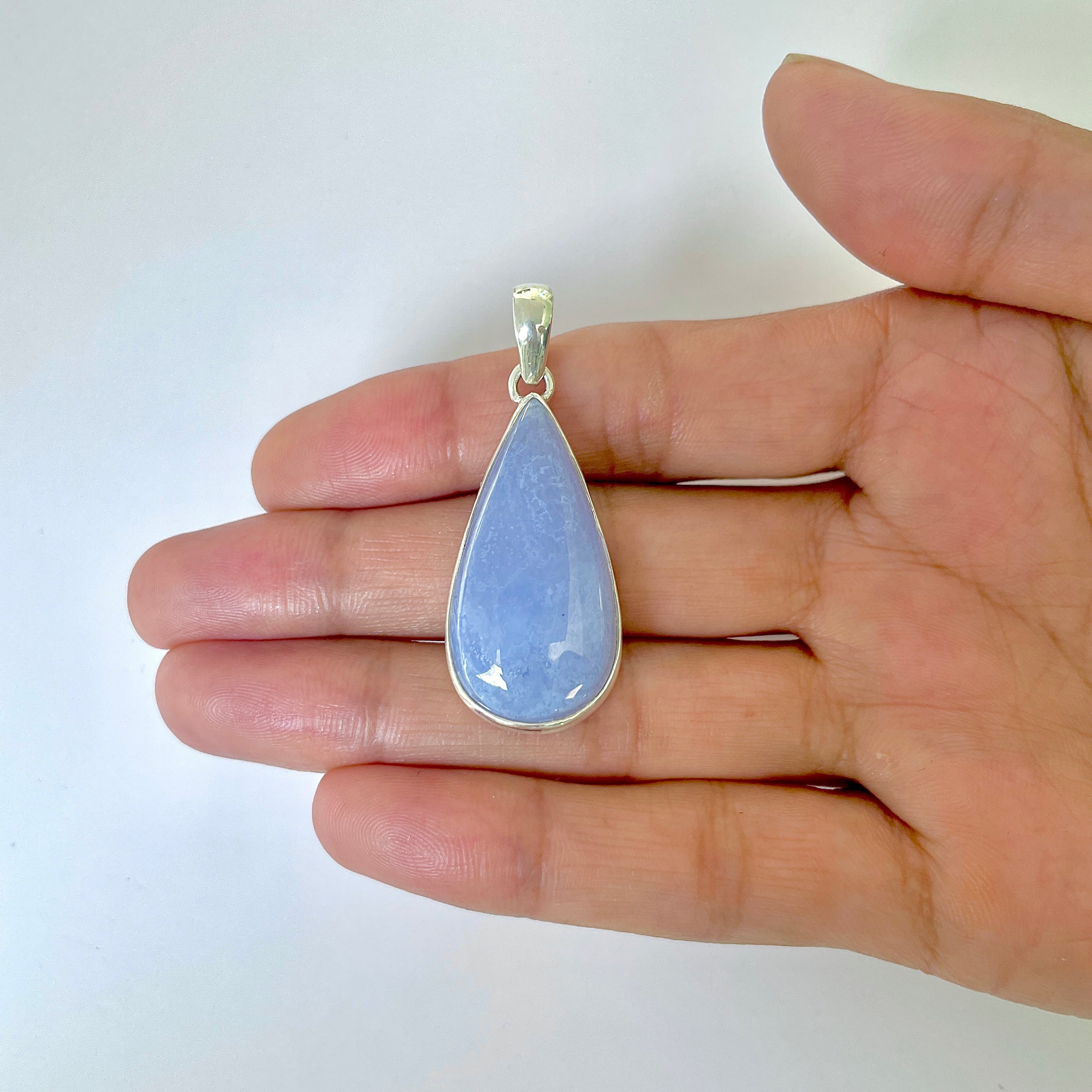 Blue Chalcedony Pendant-(BCH-1-31)