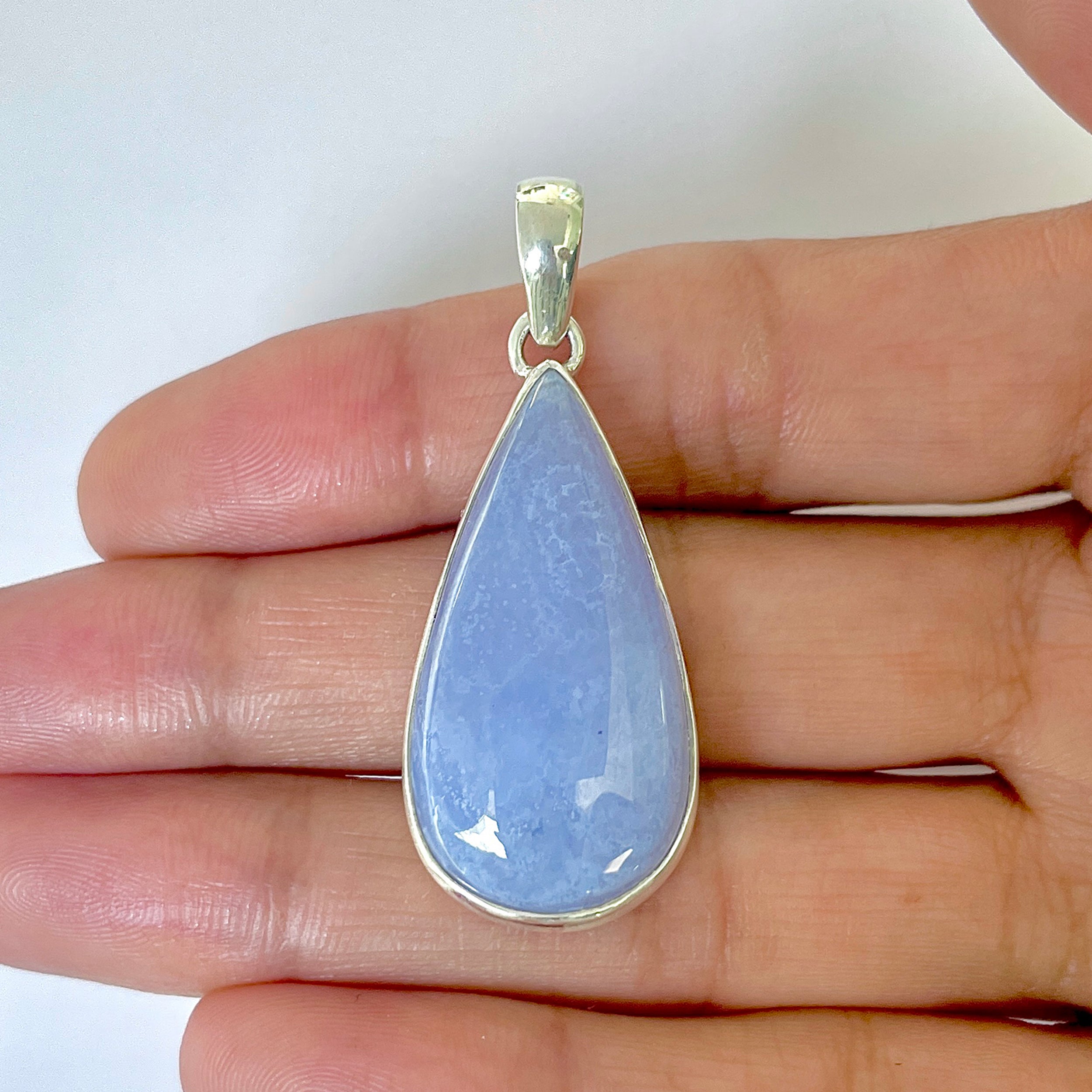 Blue Chalcedony Pendant-(BCH-1-31)