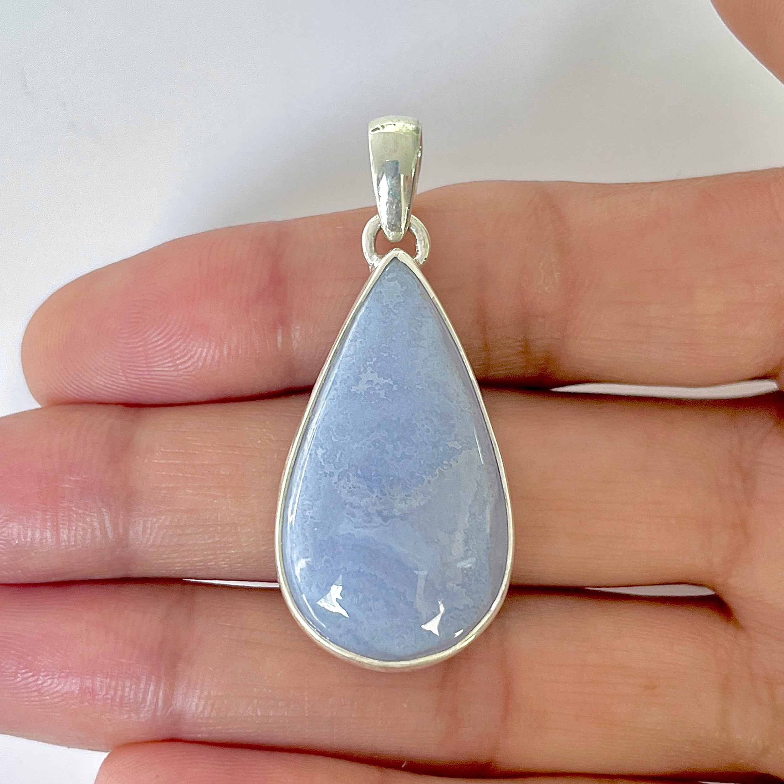 Blue Chalcedony Pendant-(BCH-1-35)