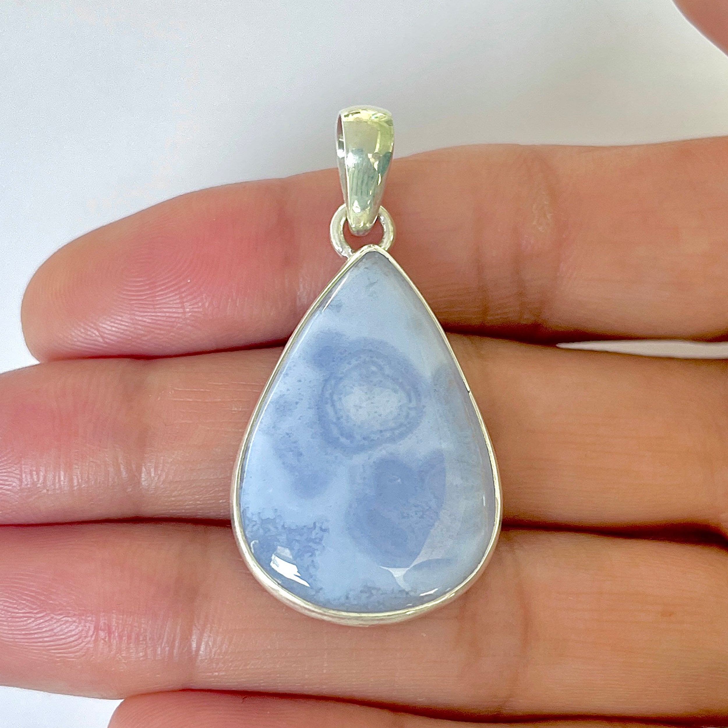 Blue Chalcedony Pendant-(BCH-1-38)
