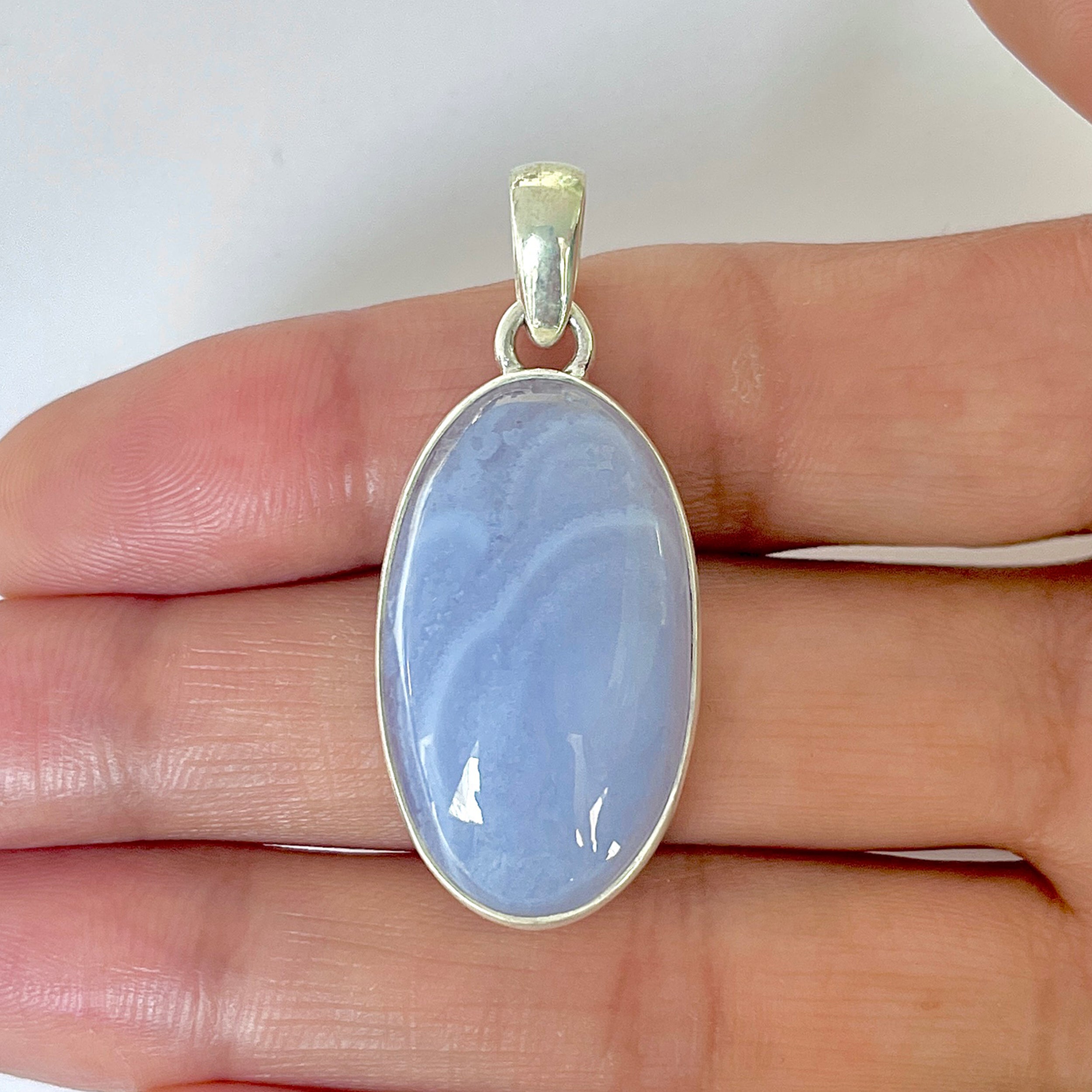 Blue Chalcedony Pendant-(BCH-1-4)