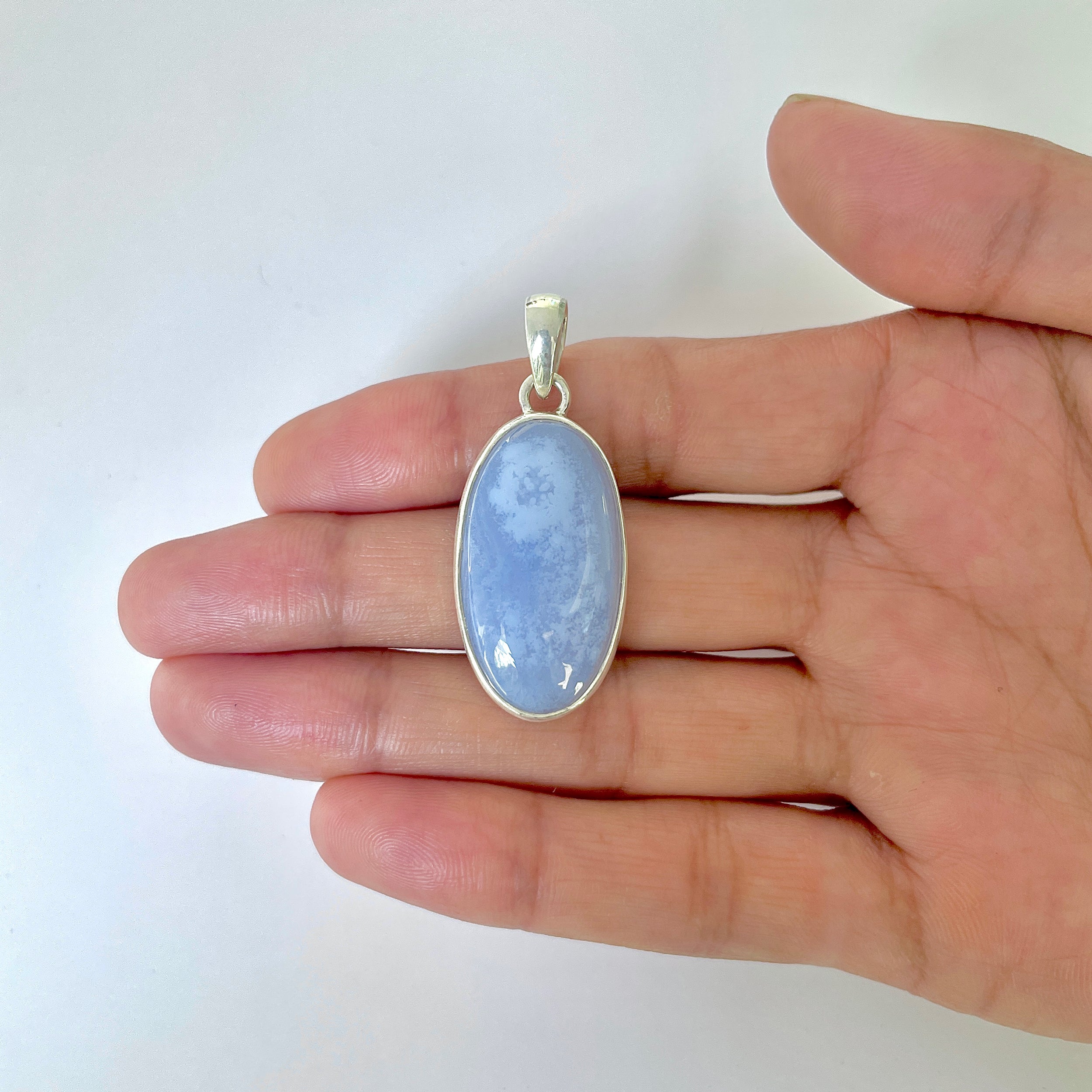 Blue Chalcedony Pendant-(BCH-1-41)